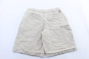 Carhartt Logo Patch Ivory Shorts - ThriftedThreads.com