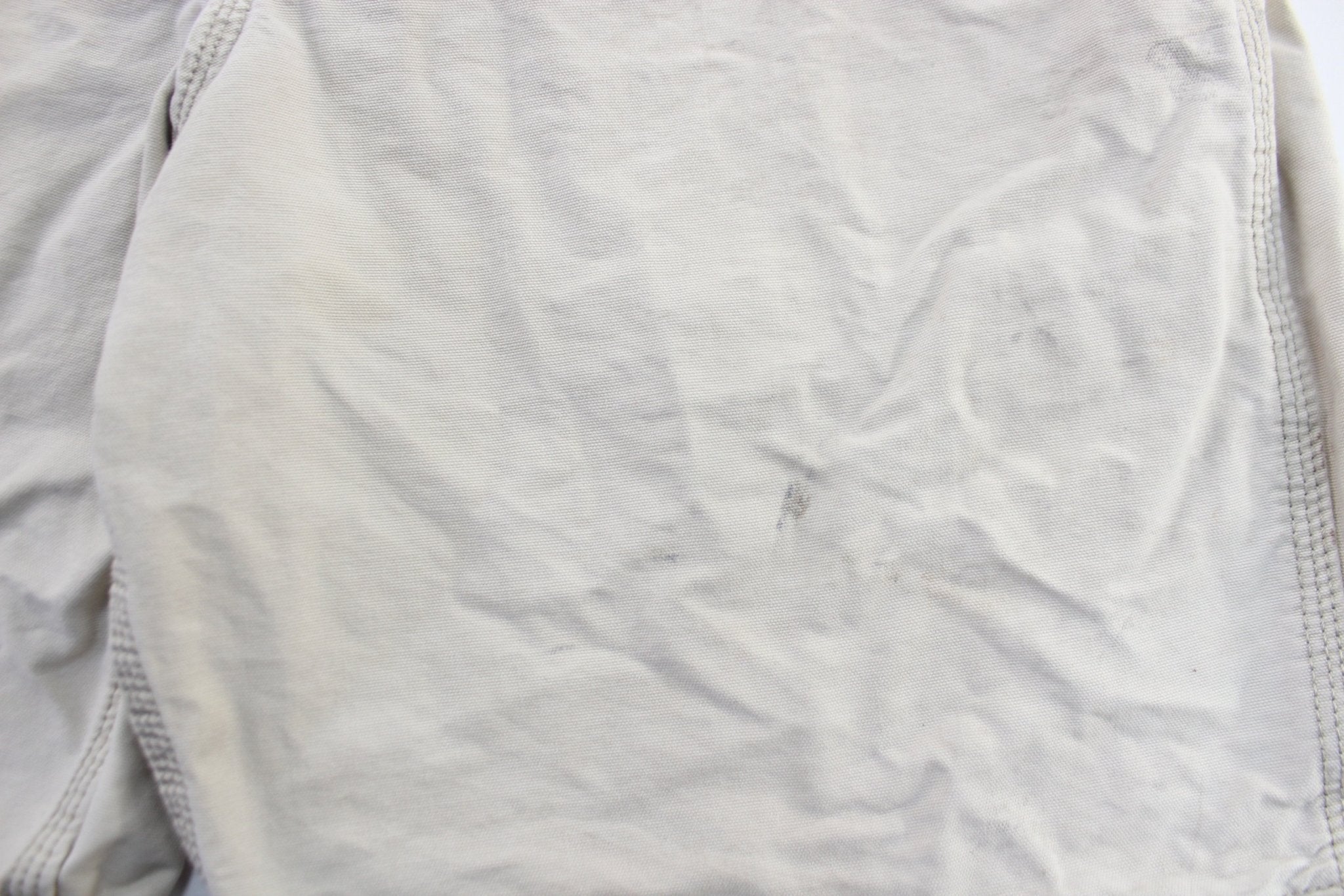 Carhartt Logo Patch Ivory Shorts - ThriftedThreads.com