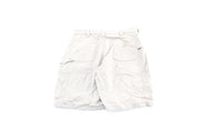 Carhartt Logo Patch Ivory White Carpenter Shorts - ThriftedThreads.com