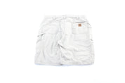 Carhartt Logo Patch Ivory White Carpenter Shorts - ThriftedThreads.com