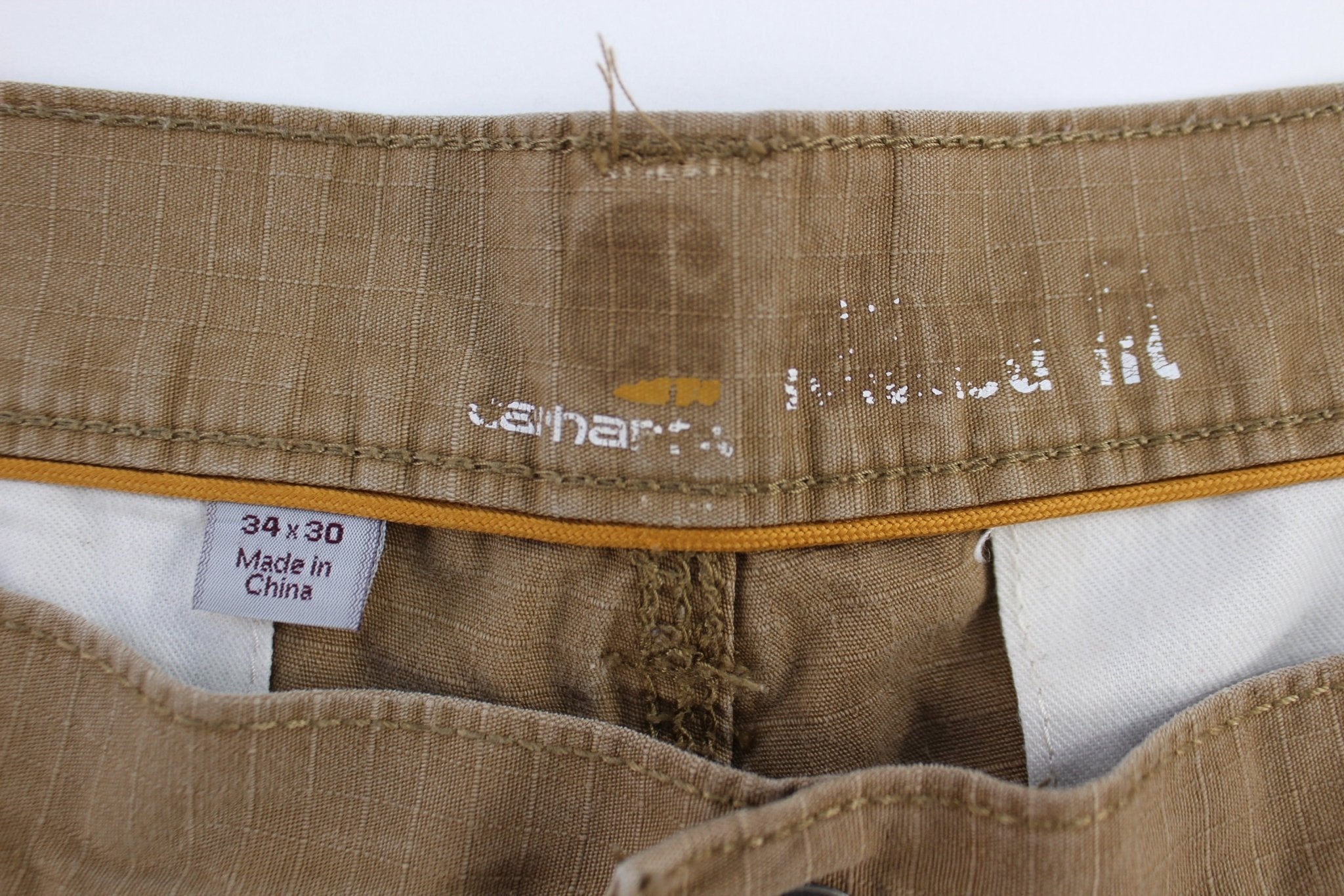 Carhartt Logo Patch Khaki Cargo Pants - ThriftedThreads.com
