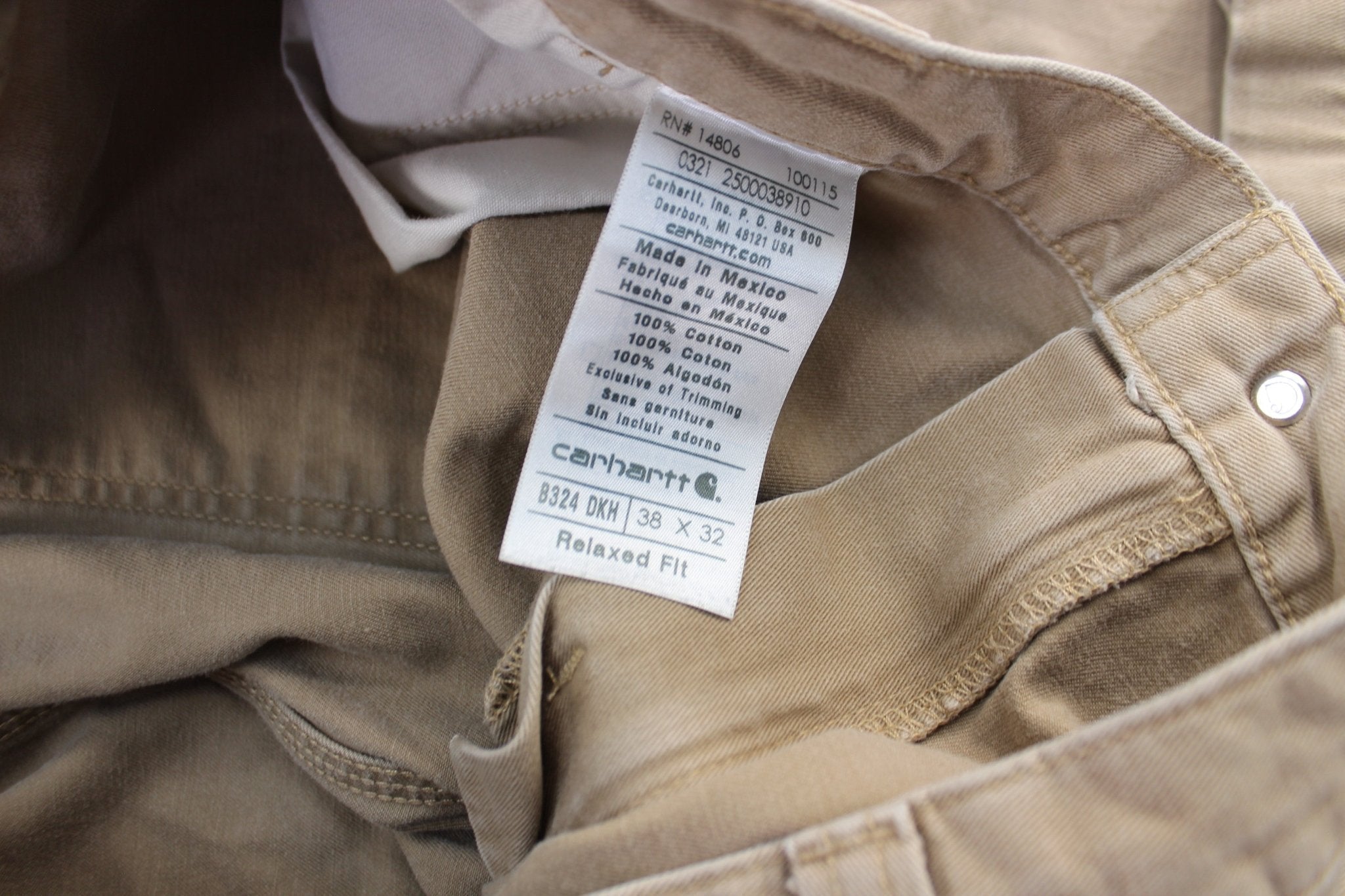 Carhartt Logo Patch Khaki Carpenter Pants - Pants/Shorts - Thrifted Threads