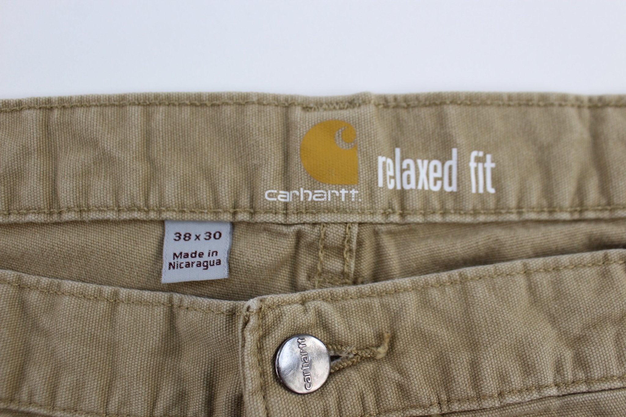 Carhartt Logo Patch Khaki Relaxed Fit Pants - Pants/Shorts - Thrifted Threads