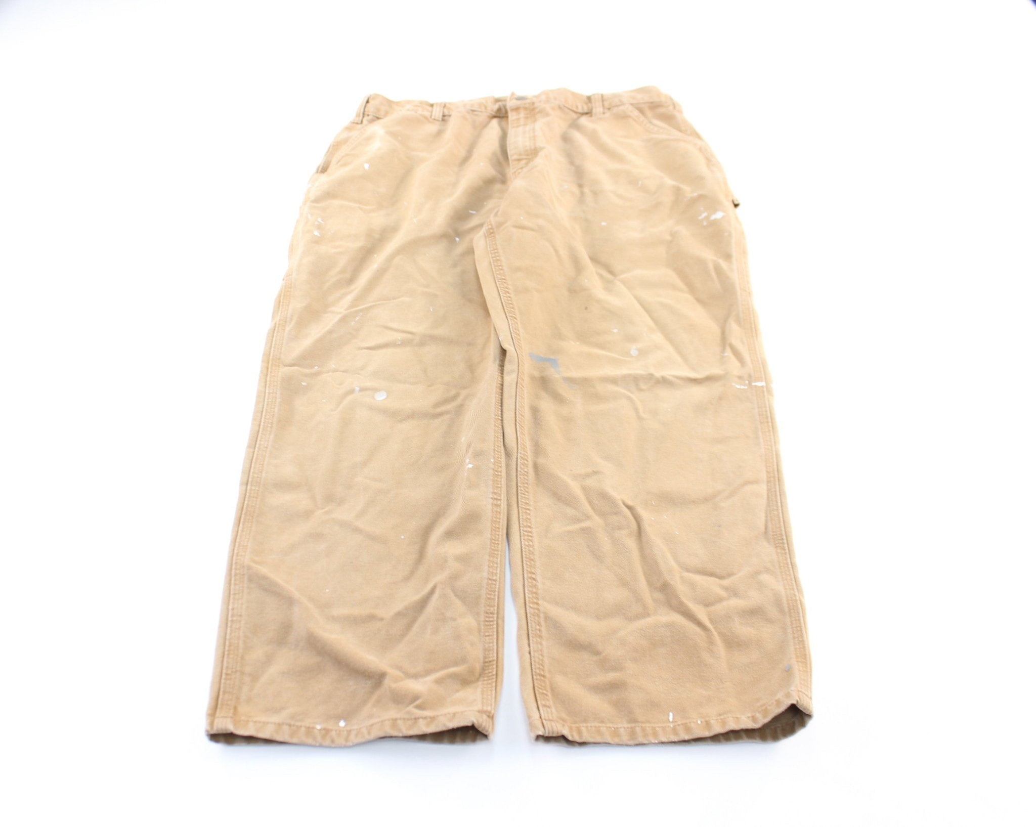 Carhartt Logo Patch Khaki Workwear Pants - ThriftedThreads.com