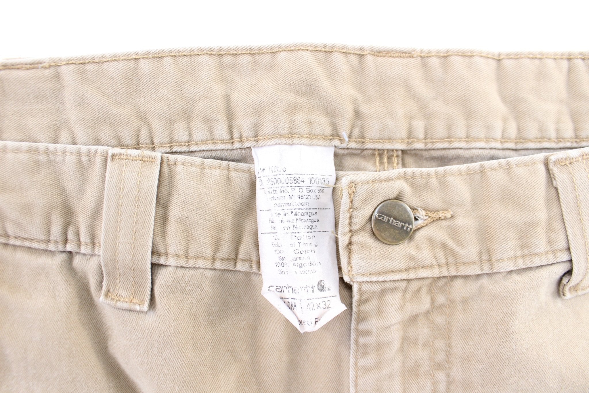 Carhartt Logo Patch Ligh Tan Carpenter Pants - Pants/Shorts - Thrifted Threads