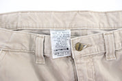 Carhartt Logo Patch Light Beige Carpenter Pants - ThriftedThreads.com