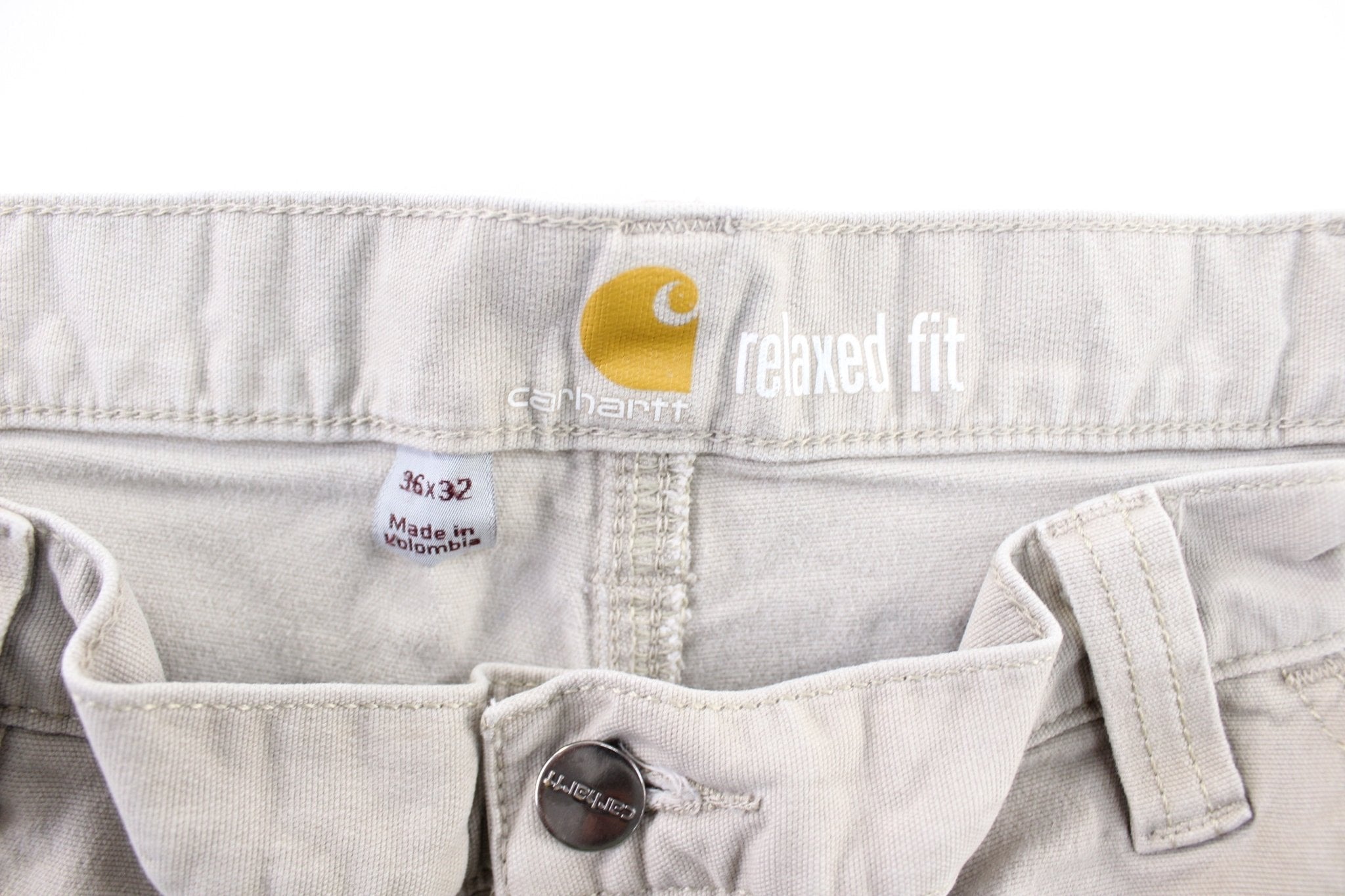 Carhartt Logo Patch Light Beige Carpenter Pants - Pants/Shorts - Thrifted Threads