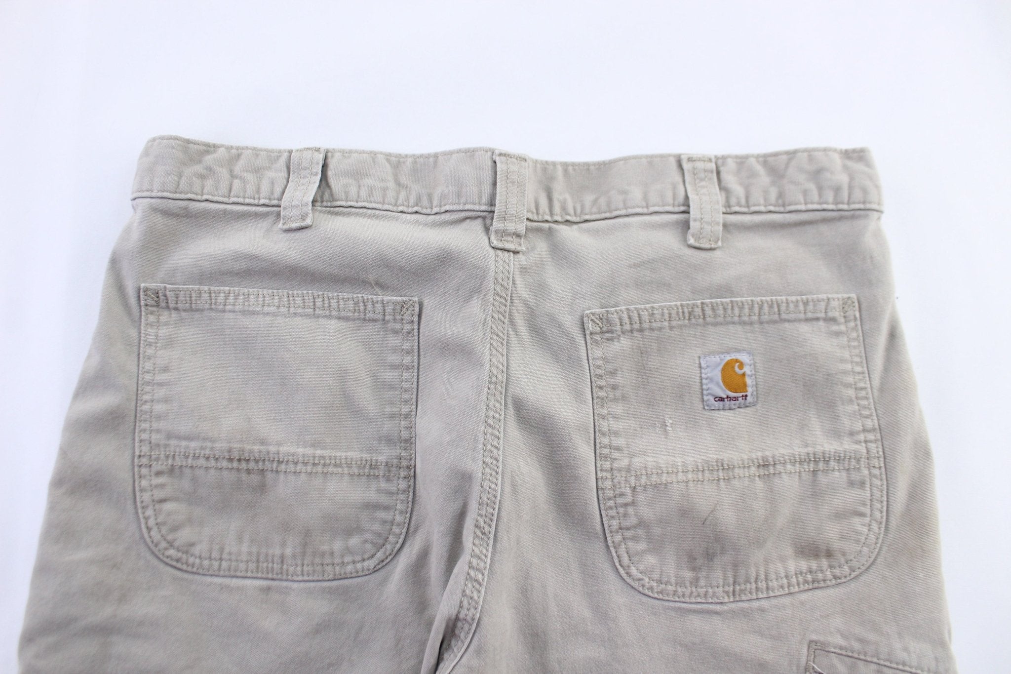 Carhartt Logo Patch Light Beige Pants - ThriftedThreads.com