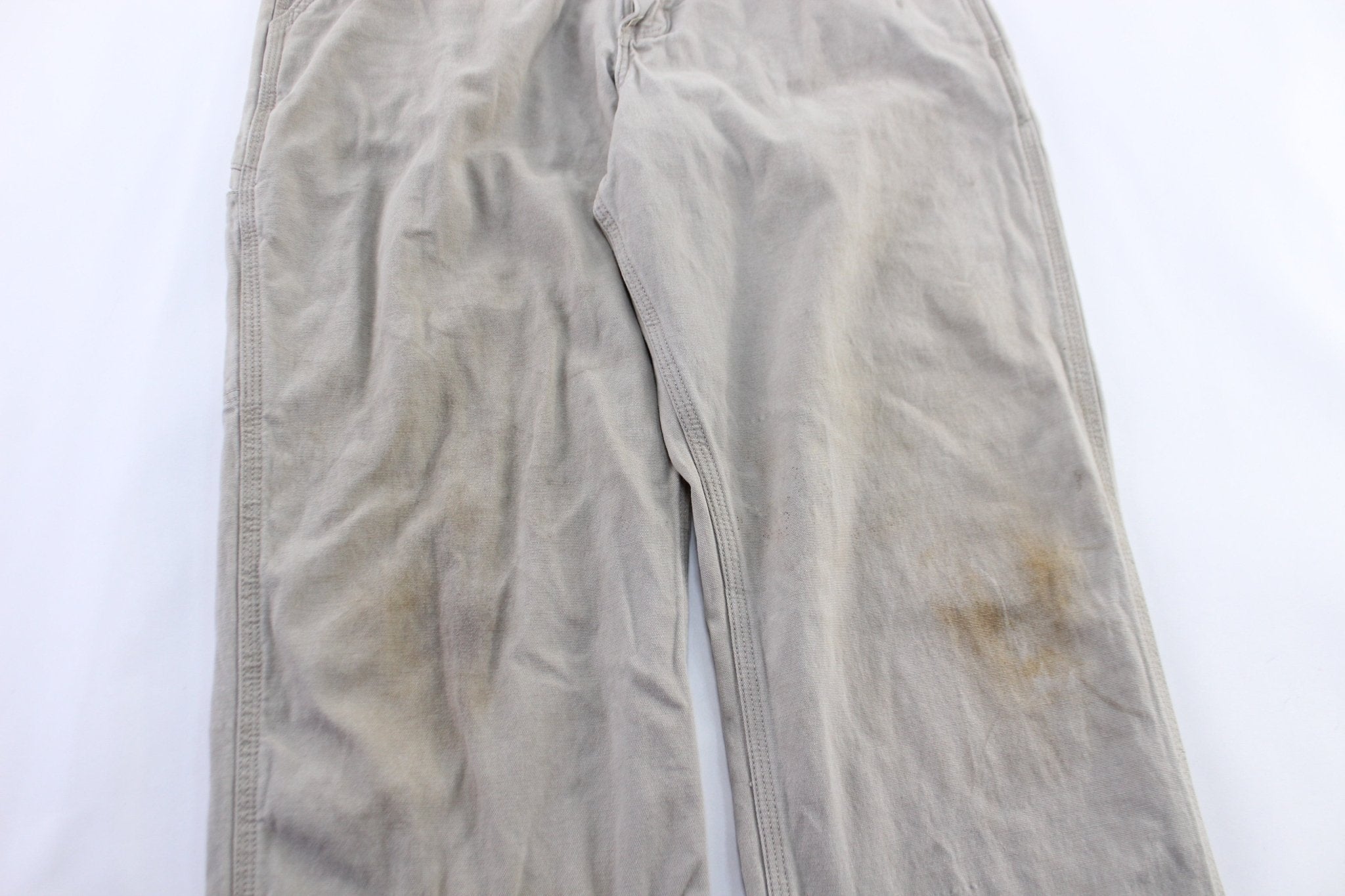 Carhartt Logo Patch Light Beige Pants - ThriftedThreads.com