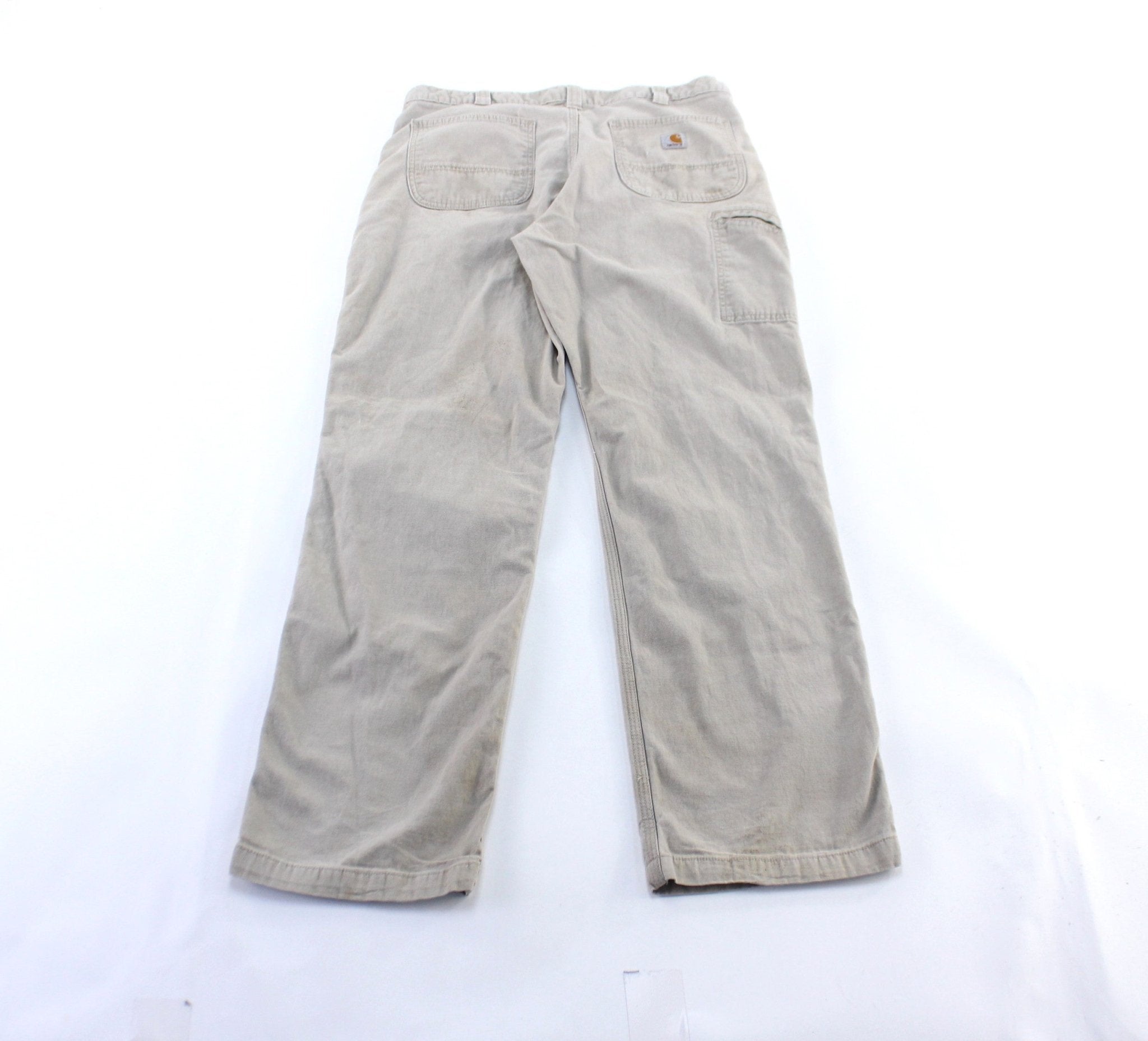 Carhartt Logo Patch Light Beige Pants - ThriftedThreads.com