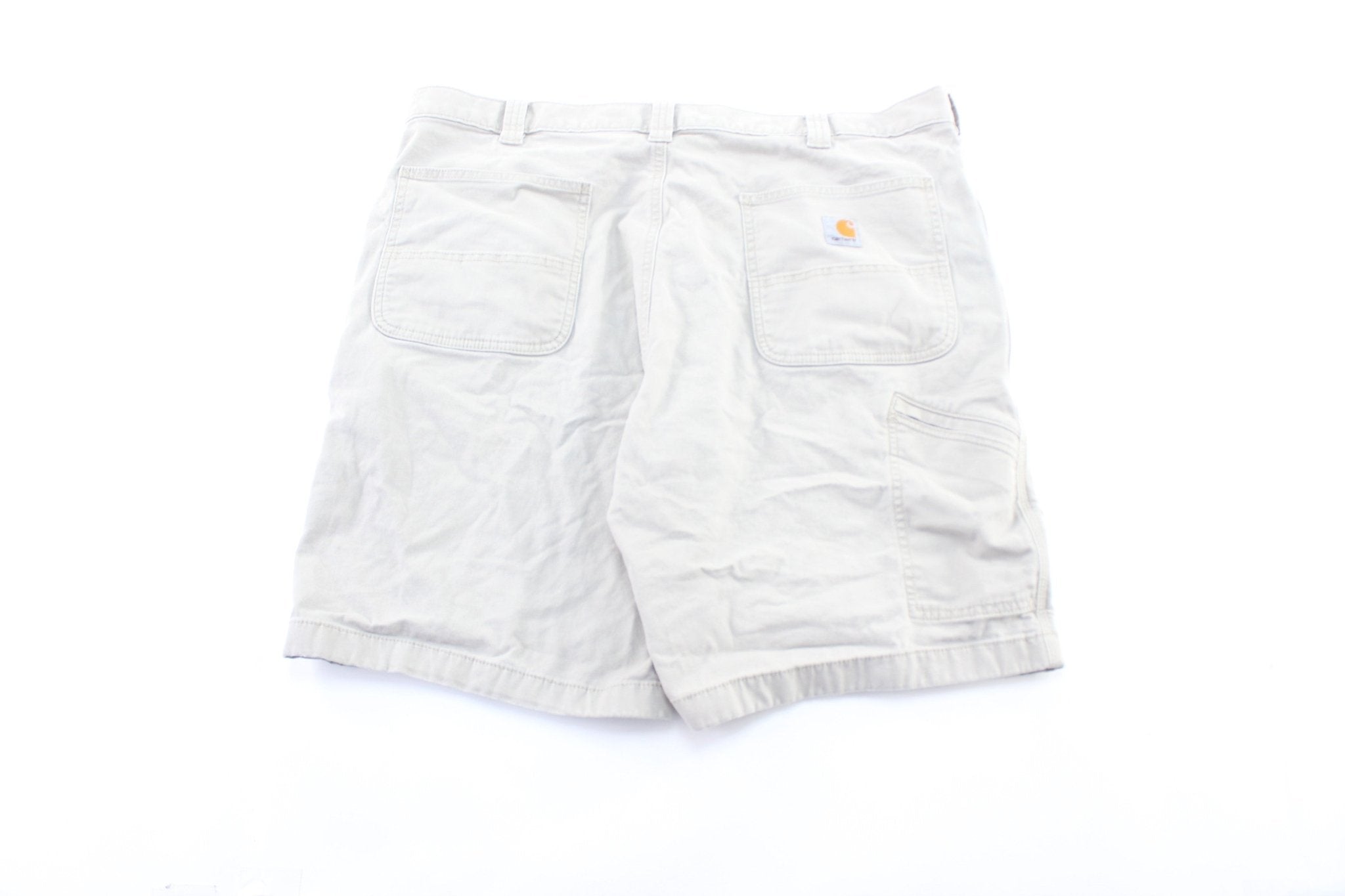Carhartt Logo Patch Light Beige Shorts - ThriftedThreads.com