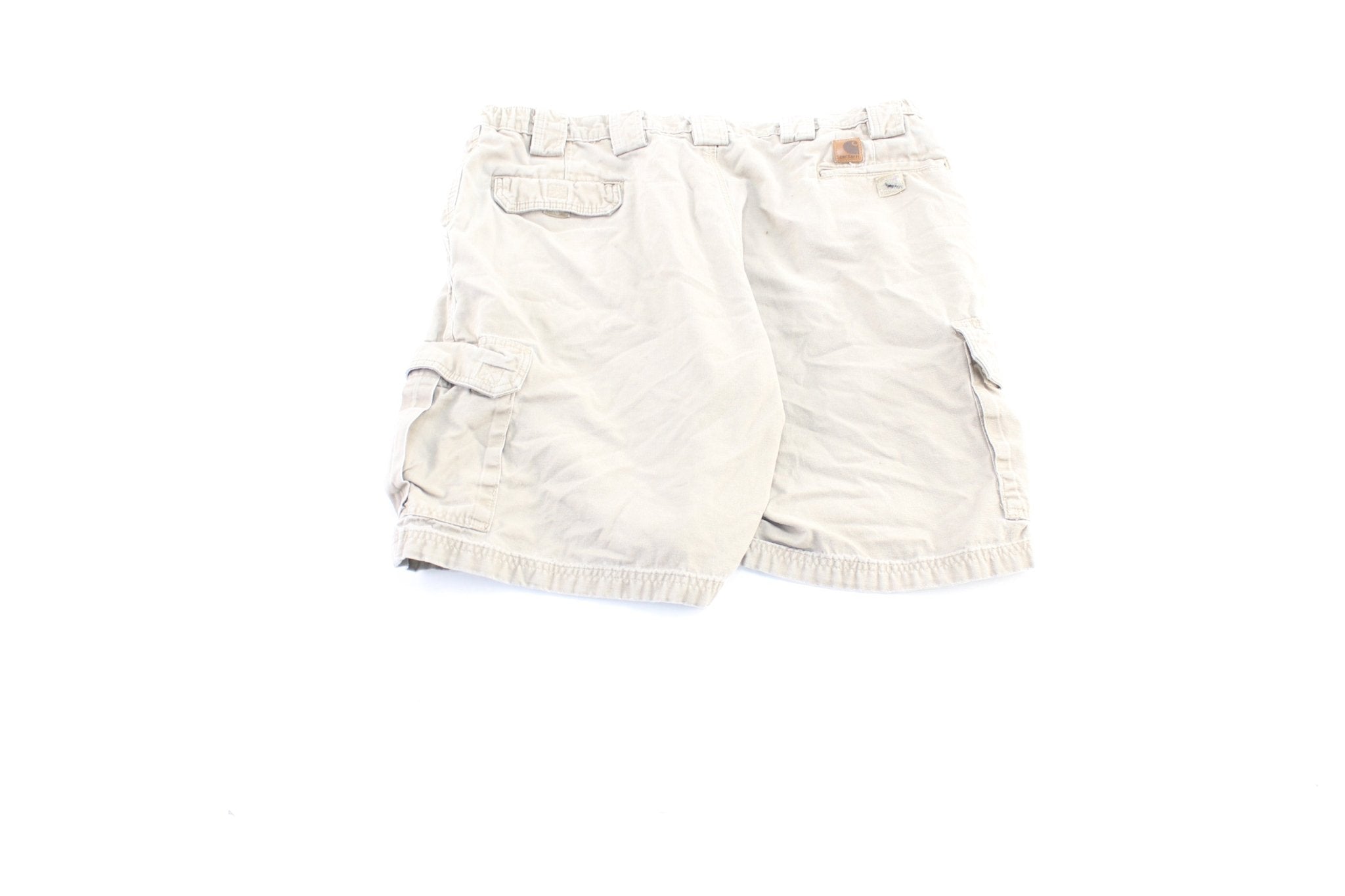 Carhartt Logo Patch Light Beige Shorts - ThriftedThreads.com