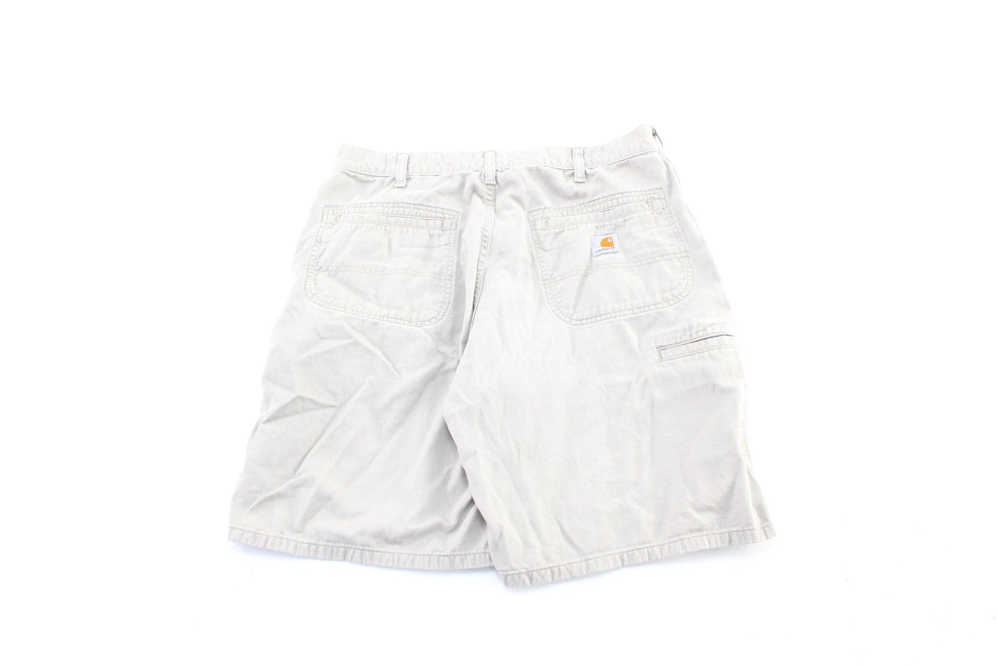 Carhartt Logo Patch Light Beige Shorts - ThriftedThreads.com