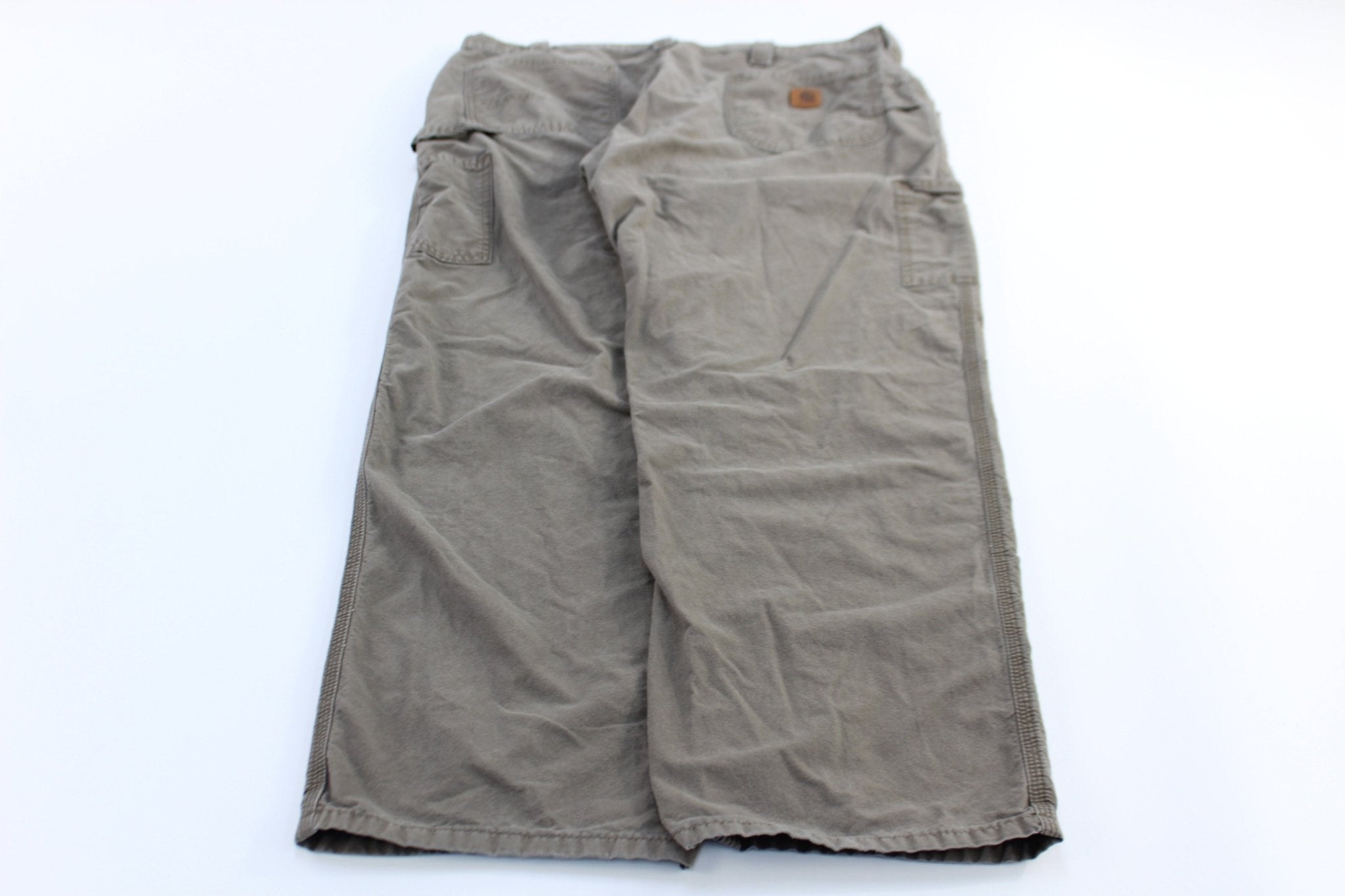 Carhartt Logo Patch Light Brown Original Fit Pants - ThriftedThreads.com