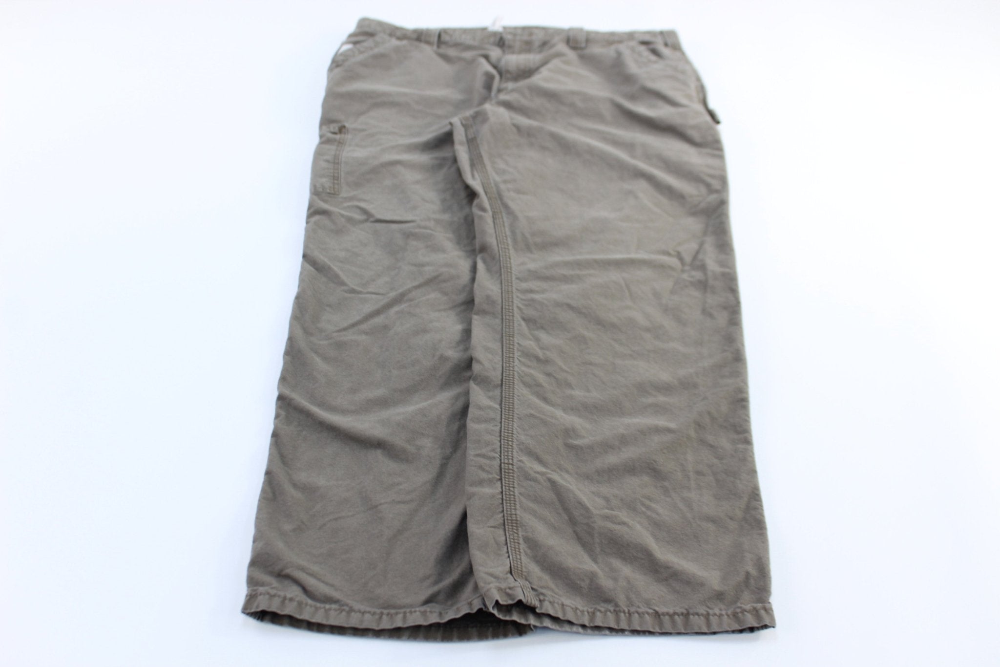 Carhartt Logo Patch Light Brown Original Fit Pants - ThriftedThreads.com