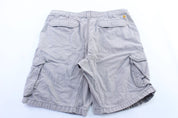 Carhartt Logo Patch Light Grey Cargo Shorts - ThriftedThreads.com