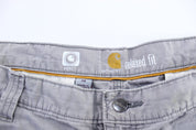 Carhartt Logo Patch Light Grey Cargo Shorts - ThriftedThreads.com