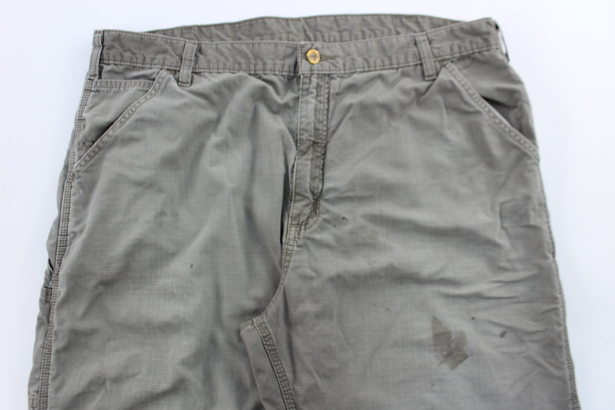 Carhartt Logo Patch Light Grey Carpenter Pants - Pants/Shorts - Thrifted Threads