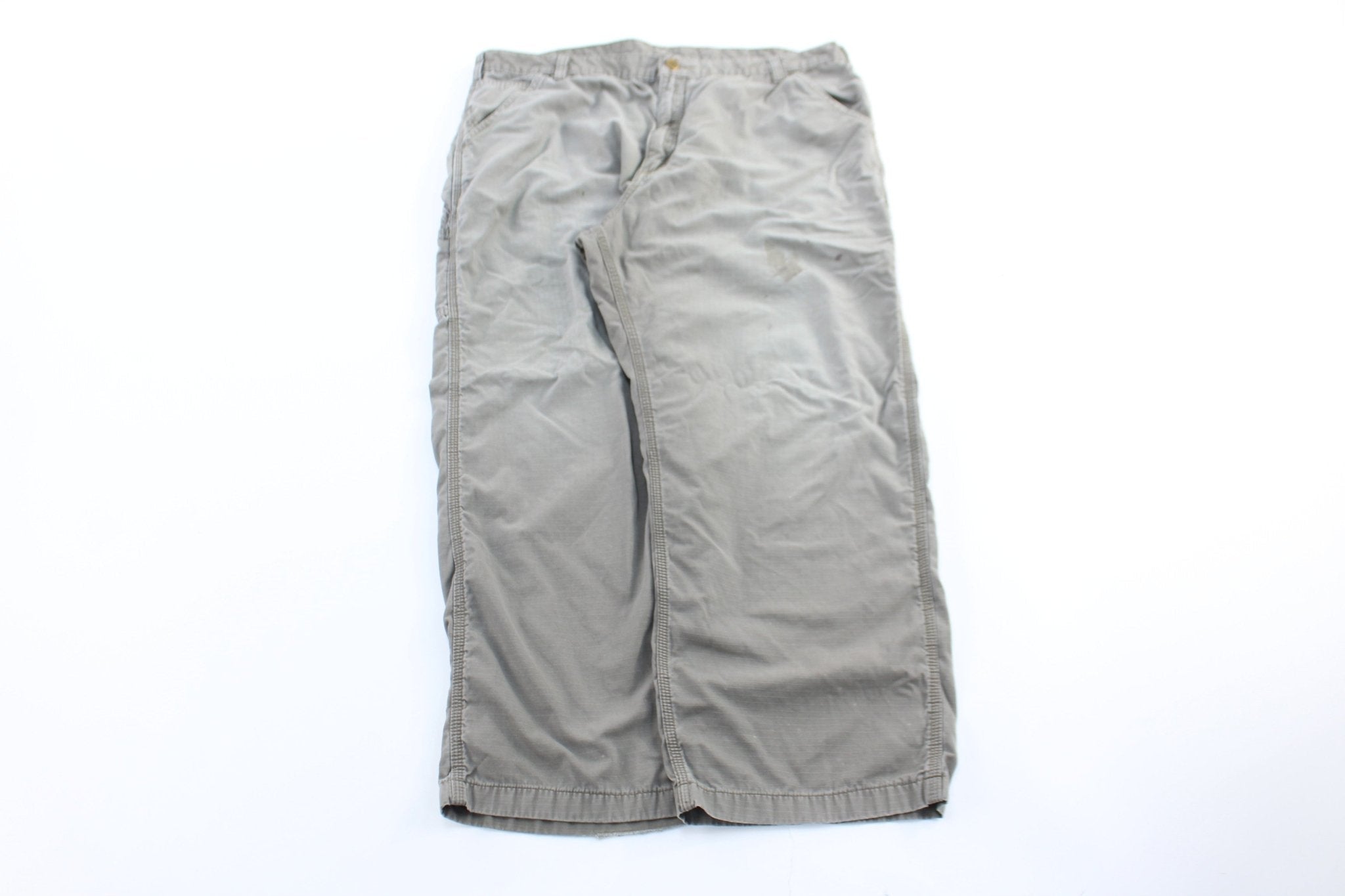 Carhartt Logo Patch Light Grey Carpenter Pants - Pants/Shorts - Thrifted Threads
