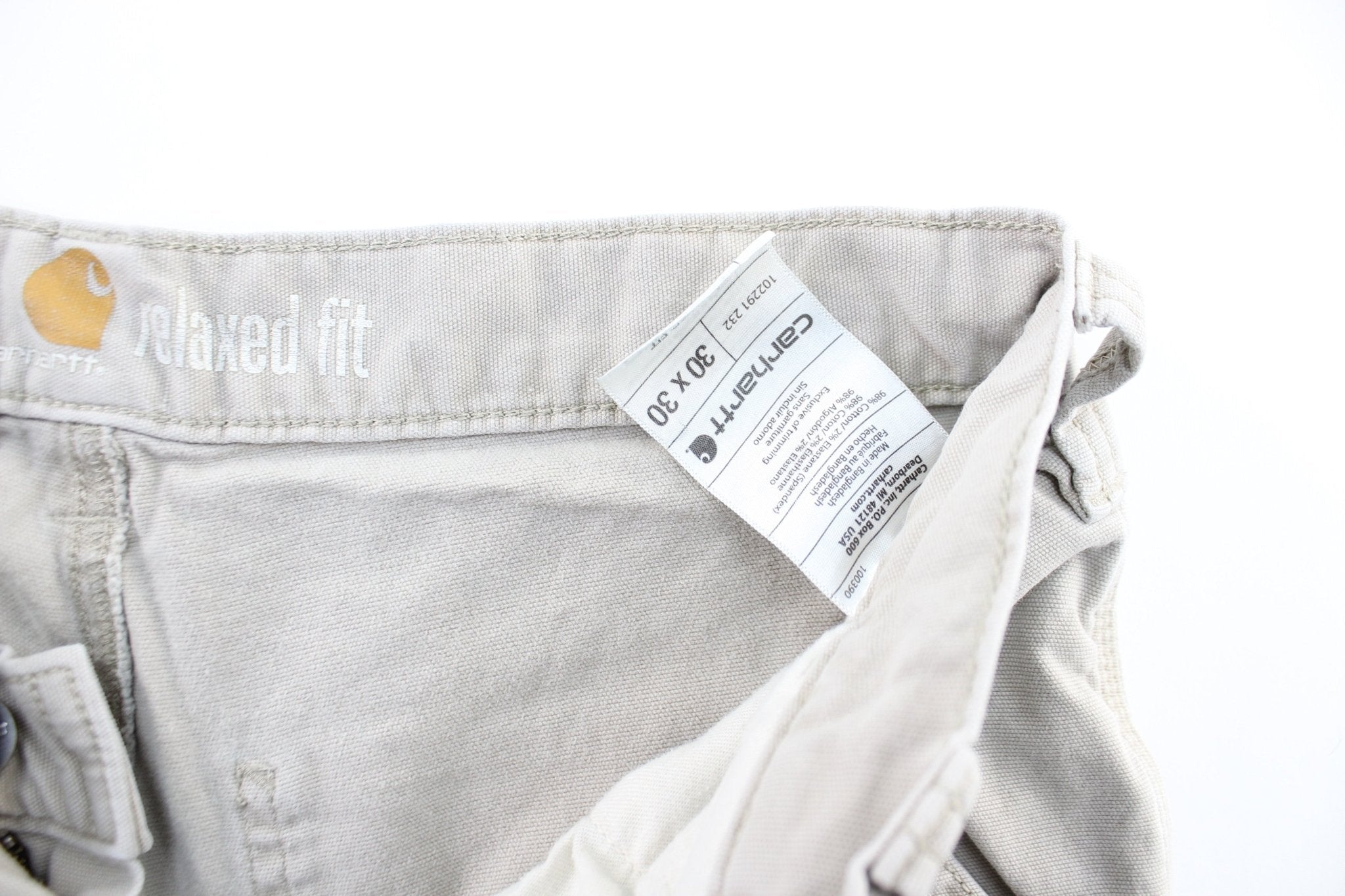 Carhartt Logo Patch Light Grey Pants - Pants/Shorts - Thrifted Threads