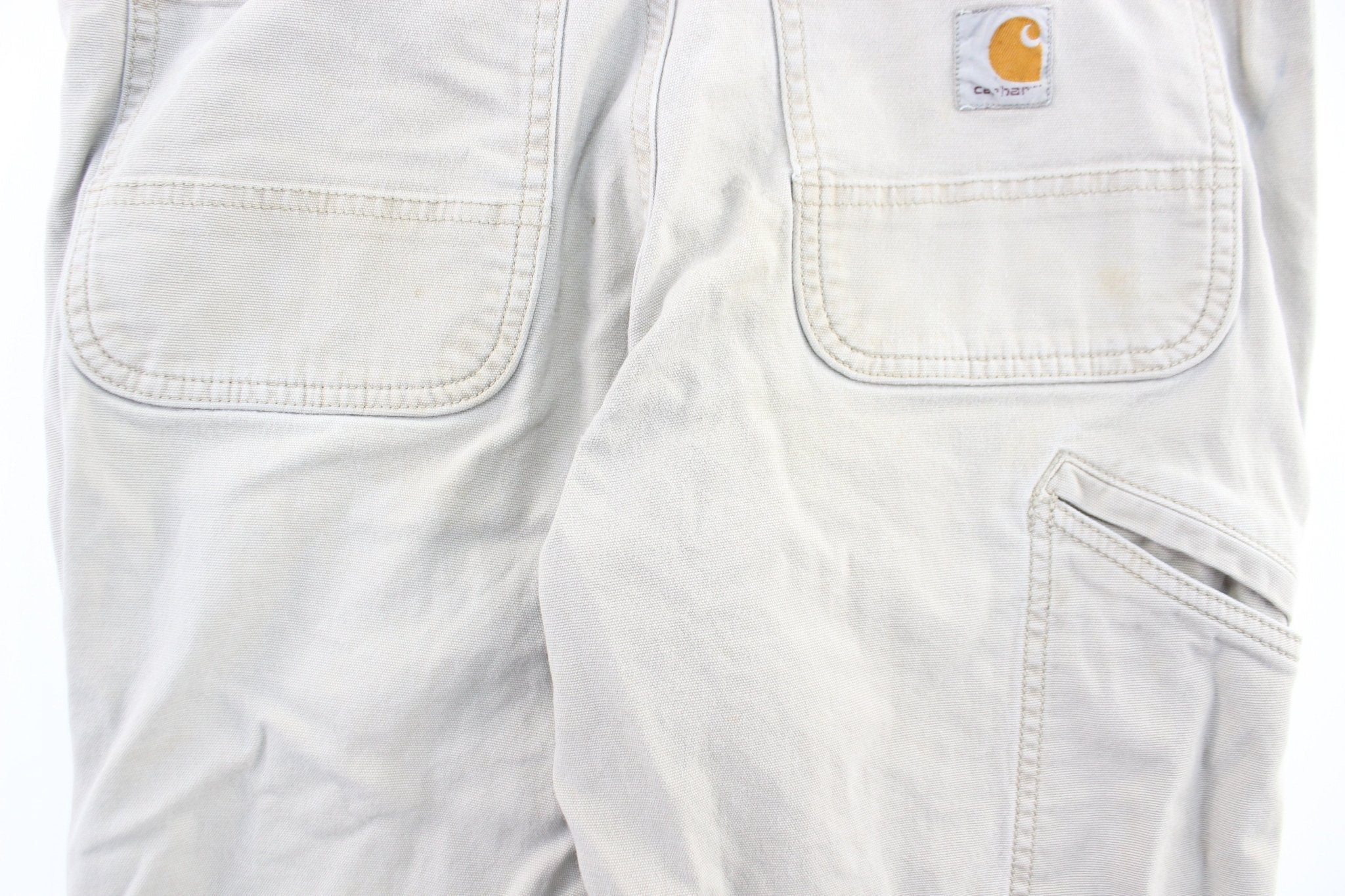 Carhartt Logo Patch Light Grey Pants - Pants/Shorts - Thrifted Threads