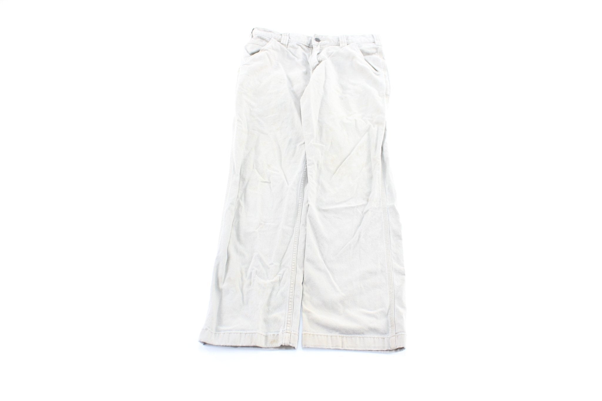 Carhartt Logo Patch Light Grey Pants - Pants/Shorts - Thrifted Threads