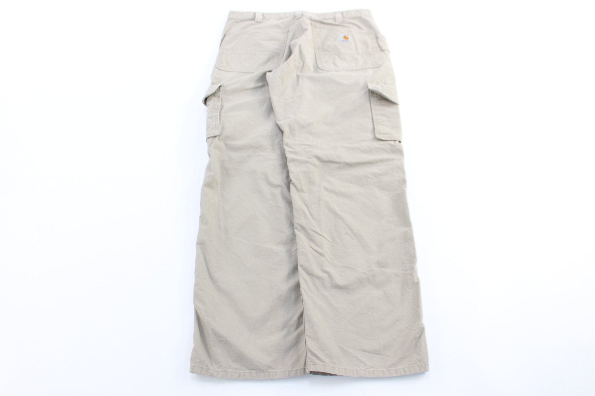 Carhartt Logo Patch Light Khaki Carpenter Pants - ThriftedThreads.com