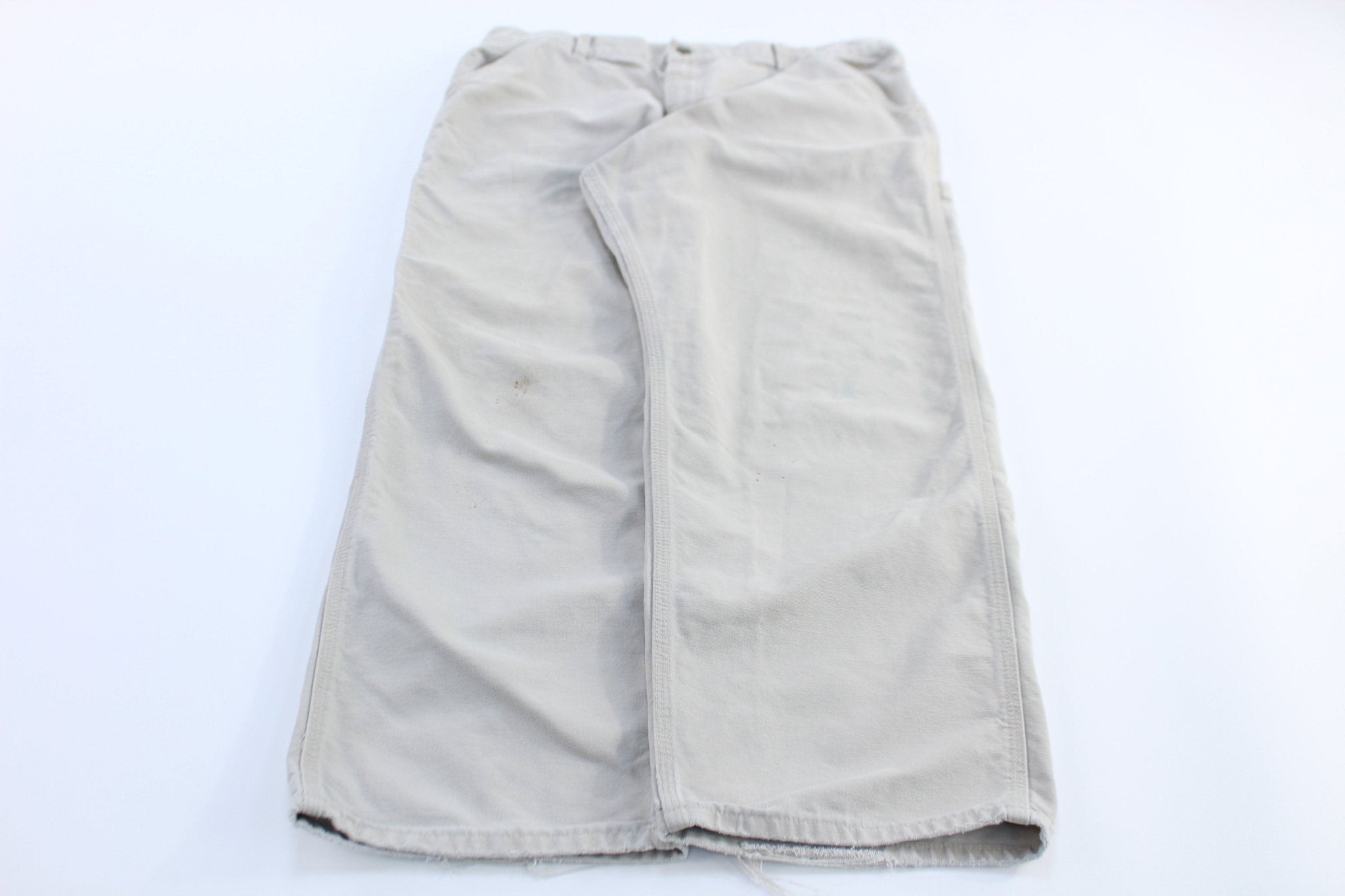Carhartt Logo Patch Light Khaki Carpenter Pants - ThriftedThreads.com