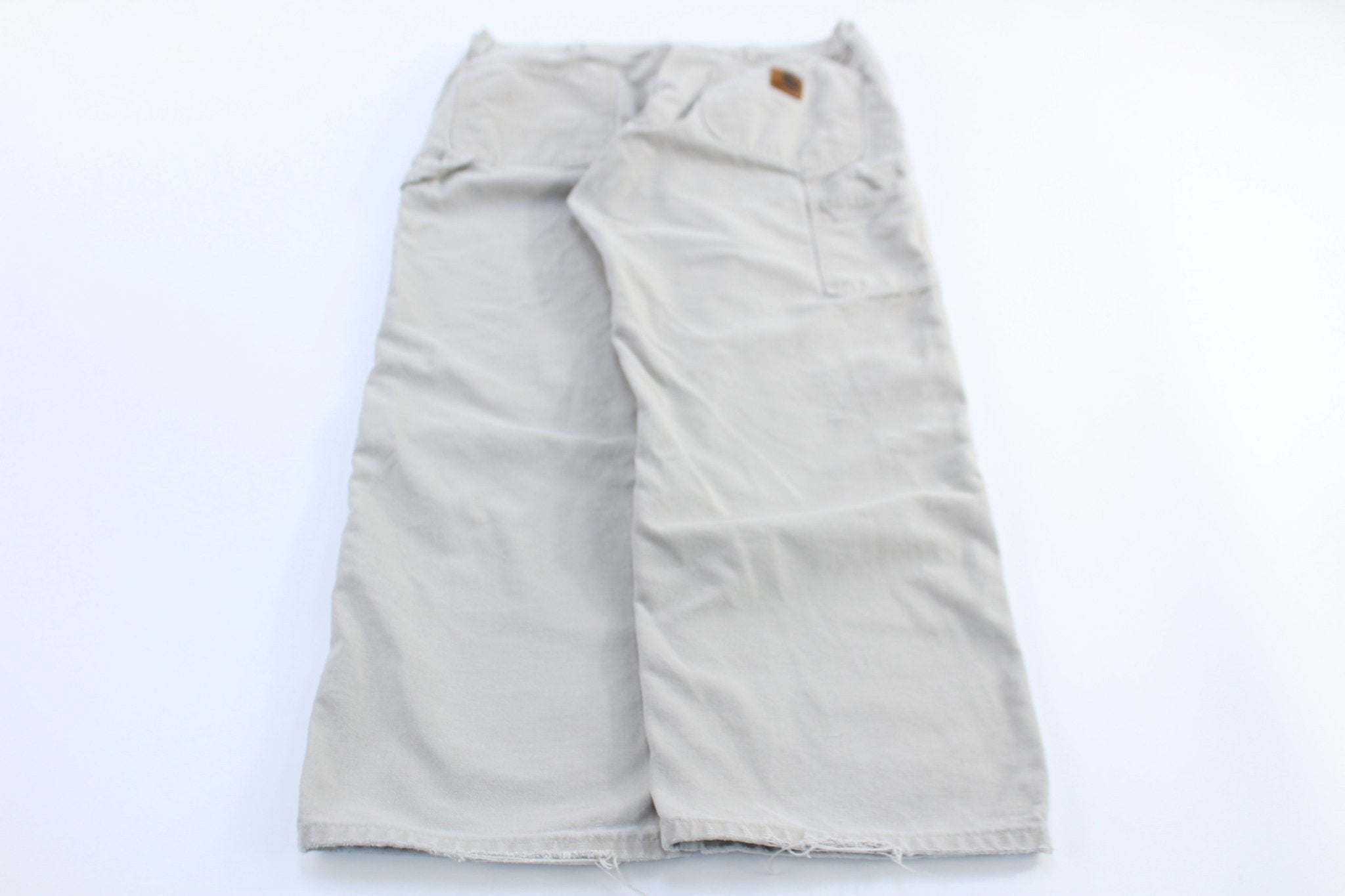 Carhartt Logo Patch Light Khaki Carpenter Pants - ThriftedThreads.com