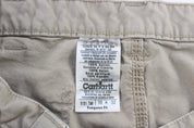 Carhartt Logo Patch Light Khaki Original Dunagree Carpenter Pants - ThriftedThreads.com