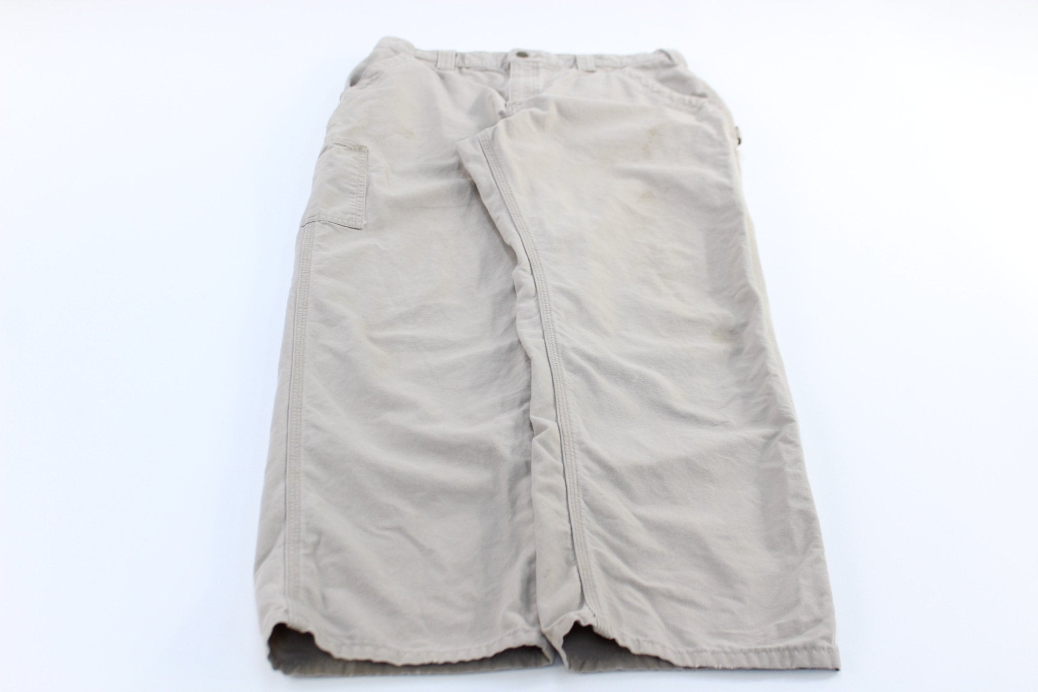 Carhartt Logo Patch Light Khaki Original Dunagree Fit Pants - ThriftedThreads.com