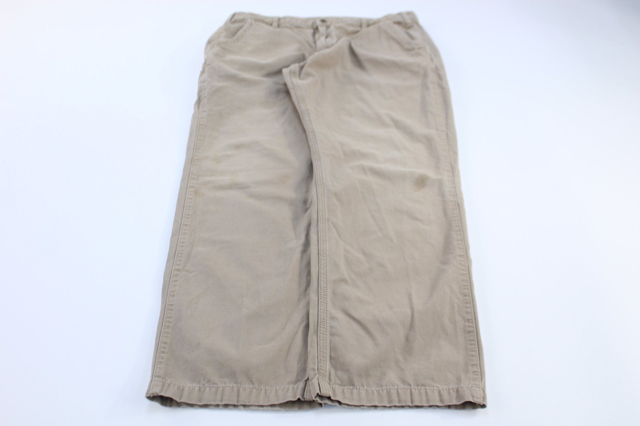 Carhartt Logo Patch Light Khaki Pants - Pants - Thrifted Threads