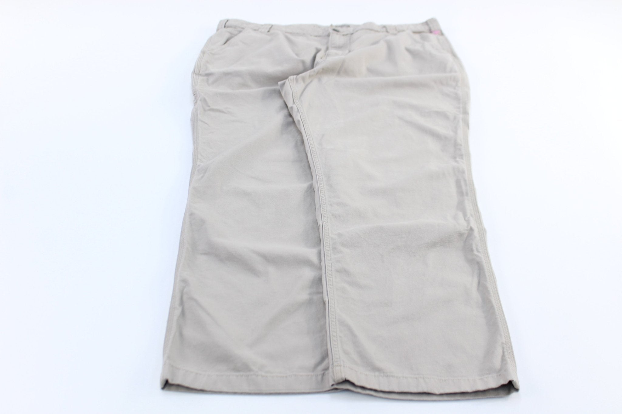 Carhartt Logo Patch Light Khaki Relaxed Fit Pants - ThriftedThreads.com