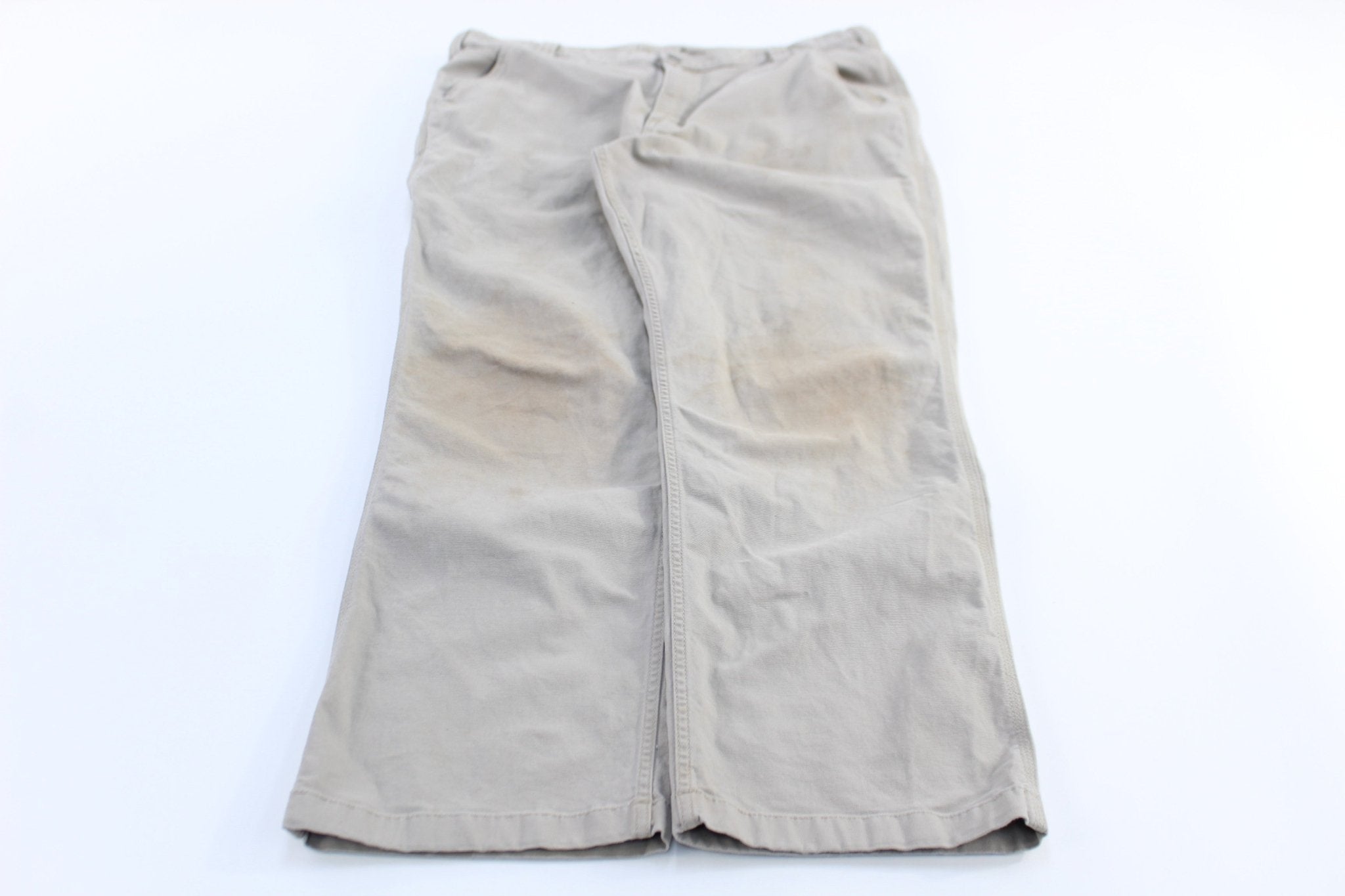 Carhartt Logo Patch Light Khaki Relaxed Fit Pants - Pants/Shorts - Thrifted Threads
