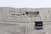 Carhartt Logo Patch Light Khaki Relaxed Fit Pants - Pants/Shorts - Thrifted Threads