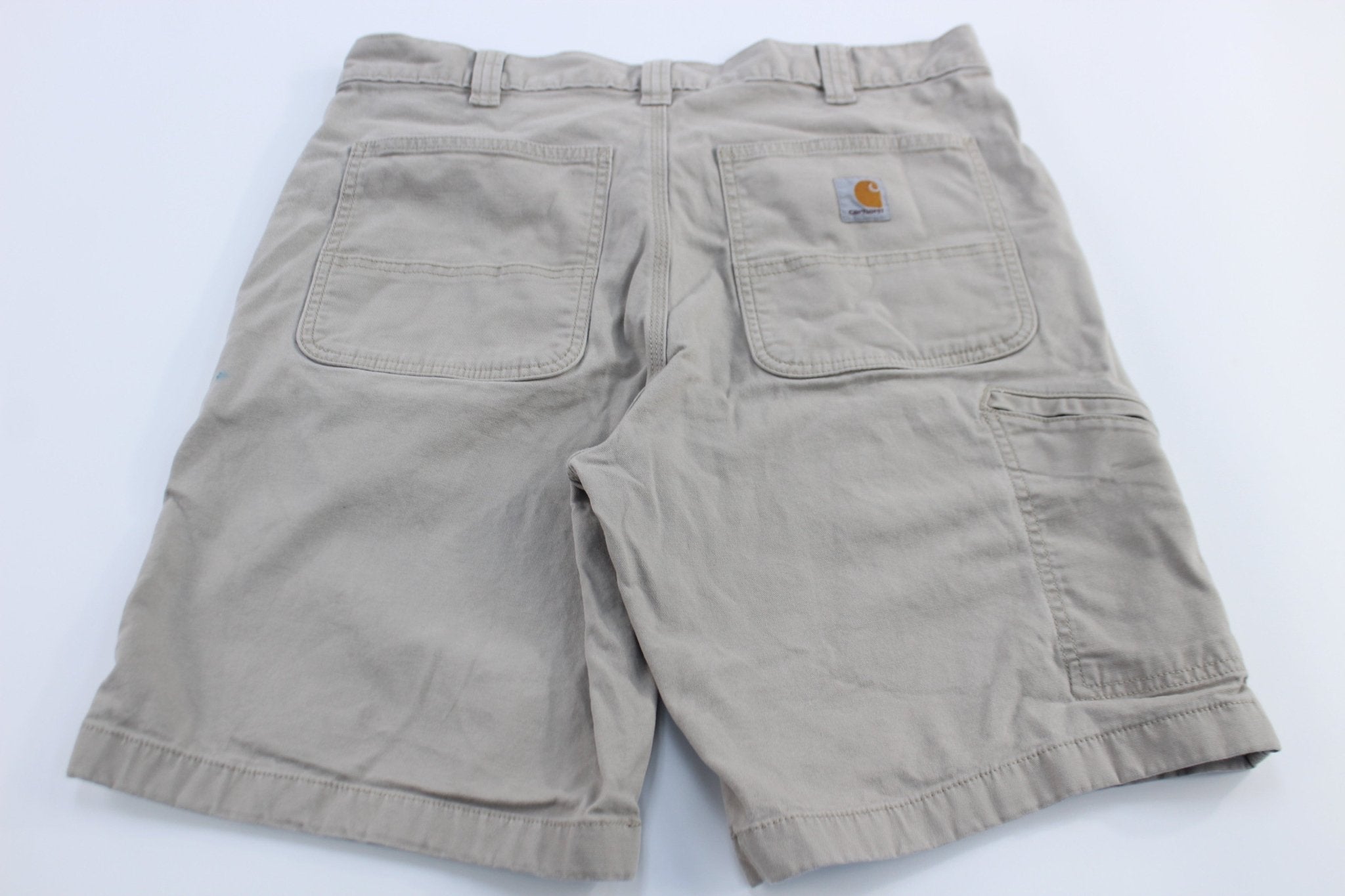 Carhartt Logo Patch Light Khaki Relaxed Fit Shorts - Pants/Shorts - Thrifted Threads