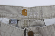 Carhartt Logo Patch Light Khaki Relaxed Fit Shorts - Pants/Shorts - Thrifted Threads