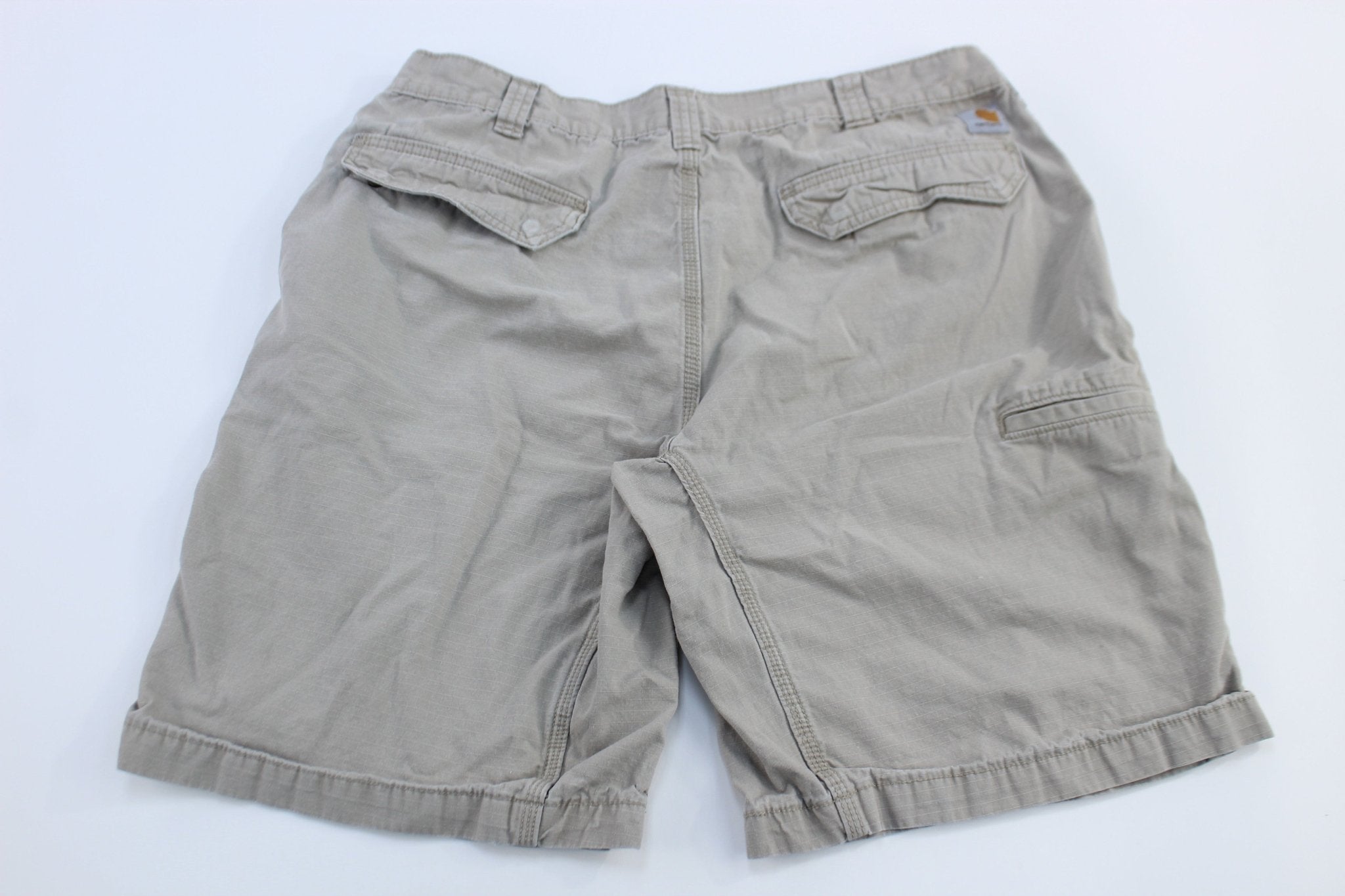Carhartt Logo Patch Light Khaki Relaxed Fit Shorts - Pants/Shorts - Thrifted Threads