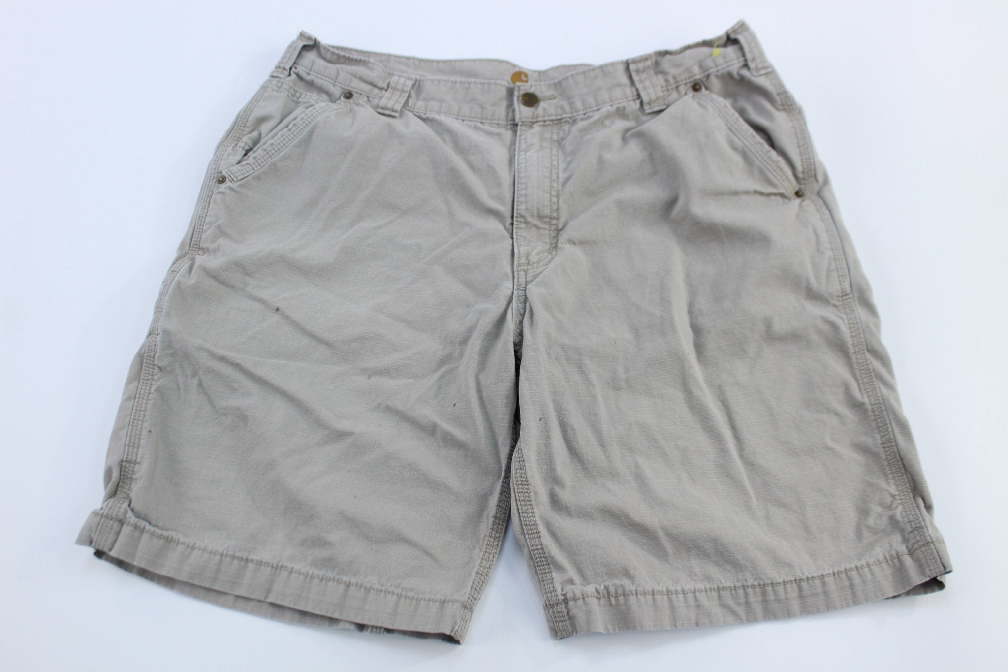 Carhartt Logo Patch Light Khaki Relaxed Fit Shorts - Pants/Shorts - Thrifted Threads