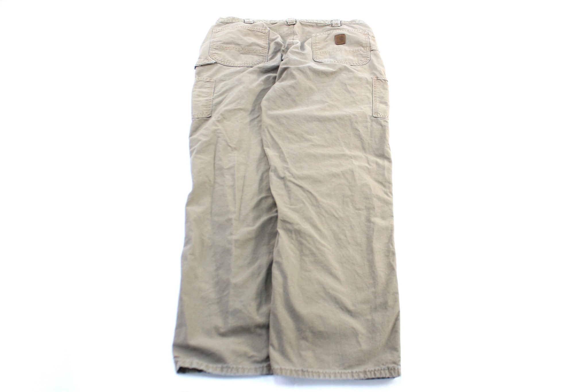 Carhartt Logo Patch Light Tan Carpenter Pants - ThriftedThreads.com