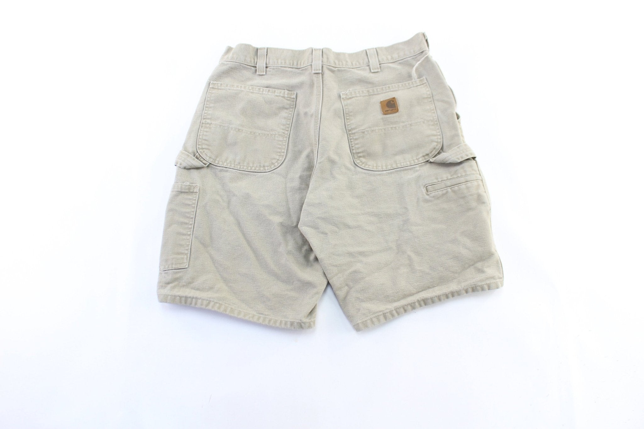 Carhartt Logo Patch Light Tan Carpenter Shorts - ThriftedThreads.com