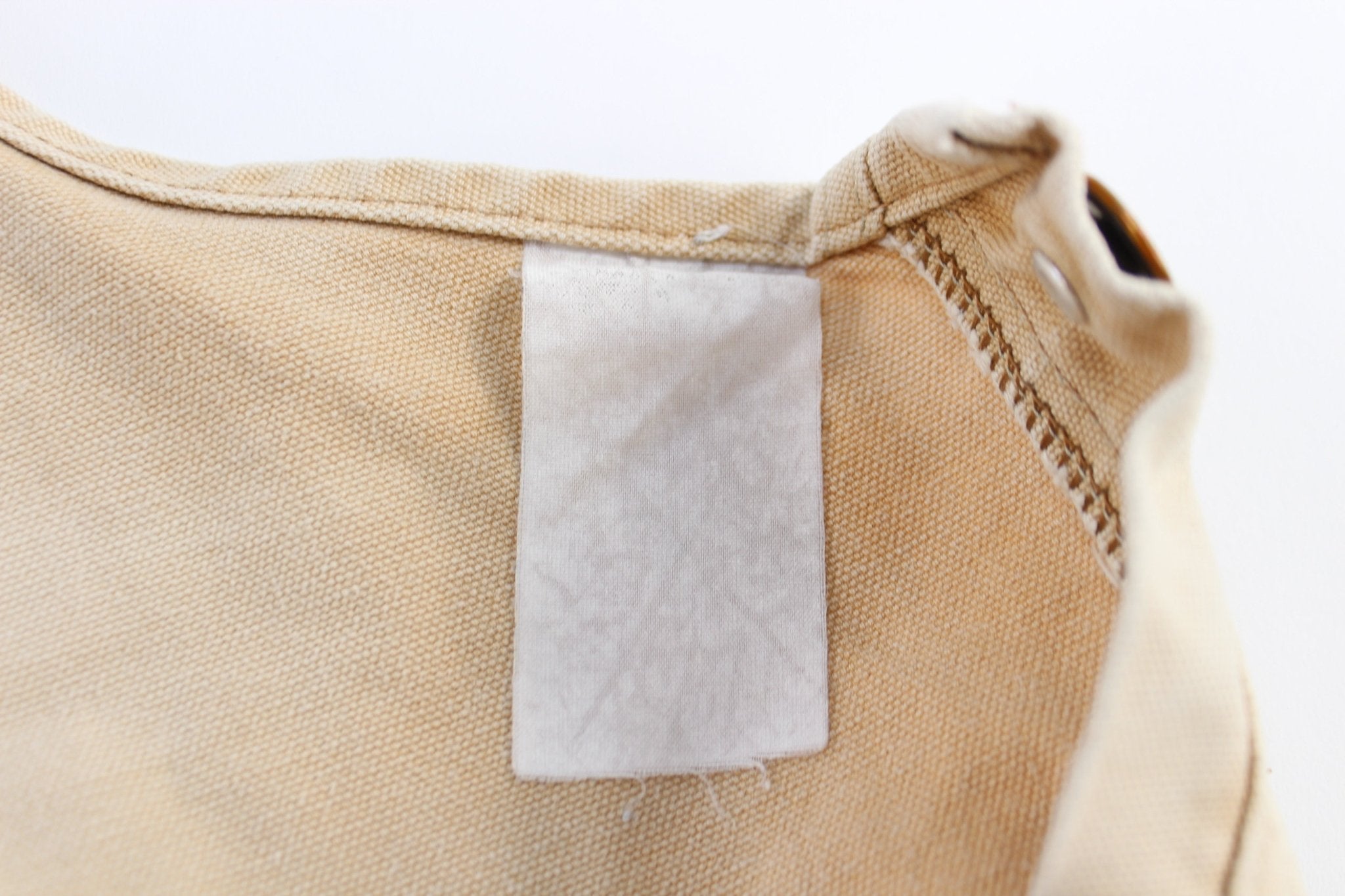 Carhartt Logo Patch Light Tan Overalls - ThriftedThreads.com