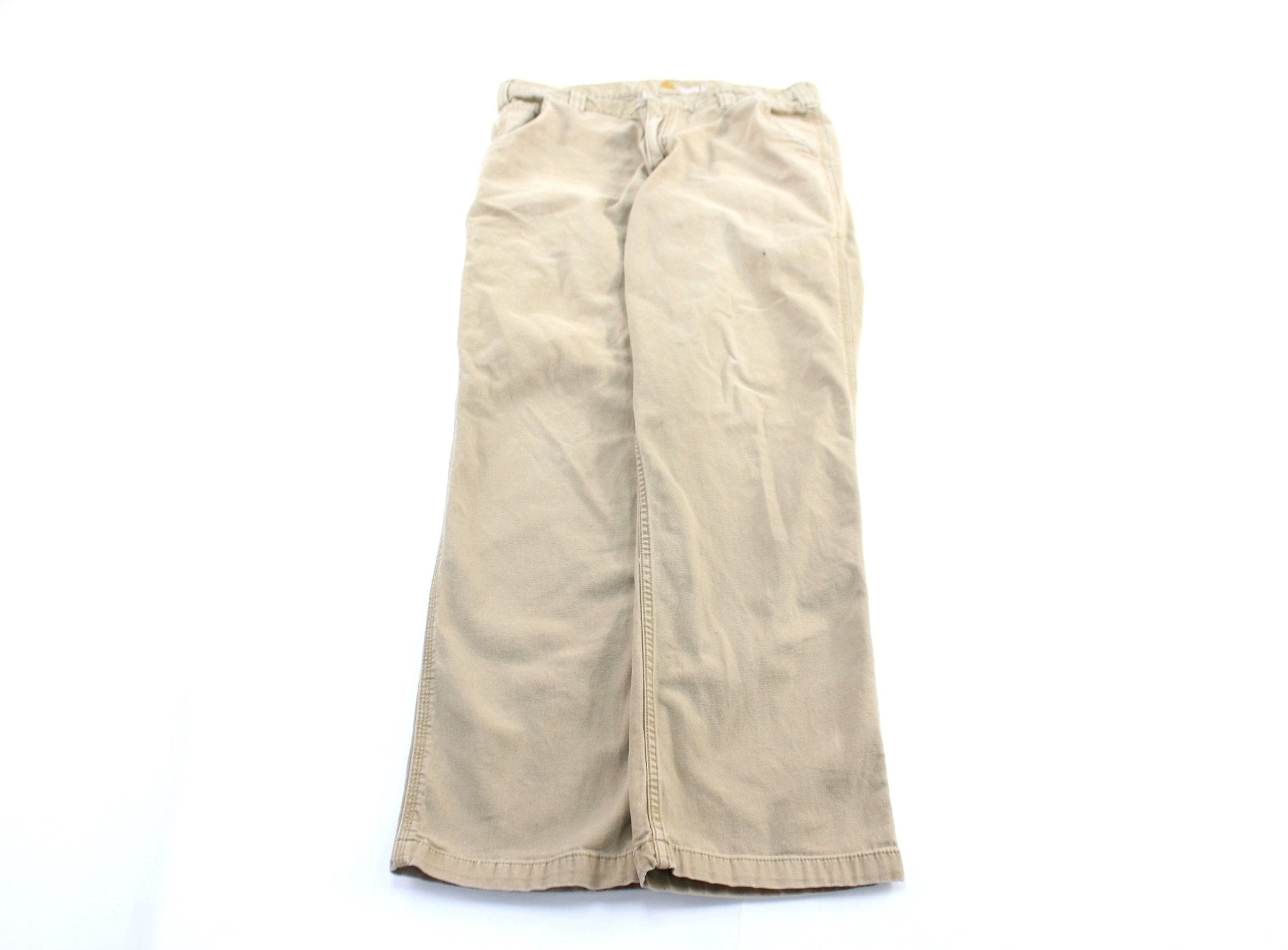 Carhartt Logo Patch Light Tan Pants - ThriftedThreads.com