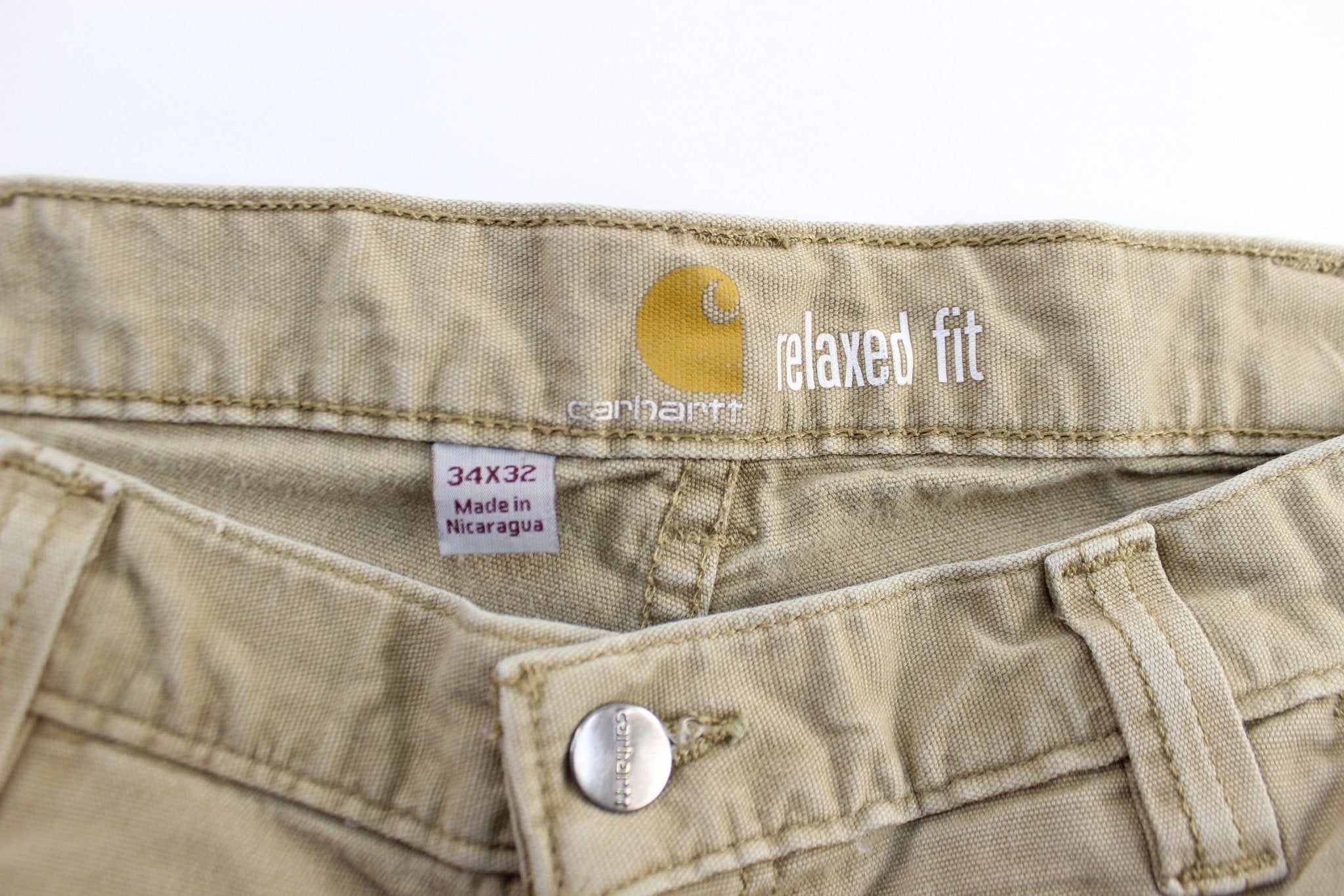 Carhartt Logo Patch Light Tan Pants - Pants/Shorts - Thrifted Threads