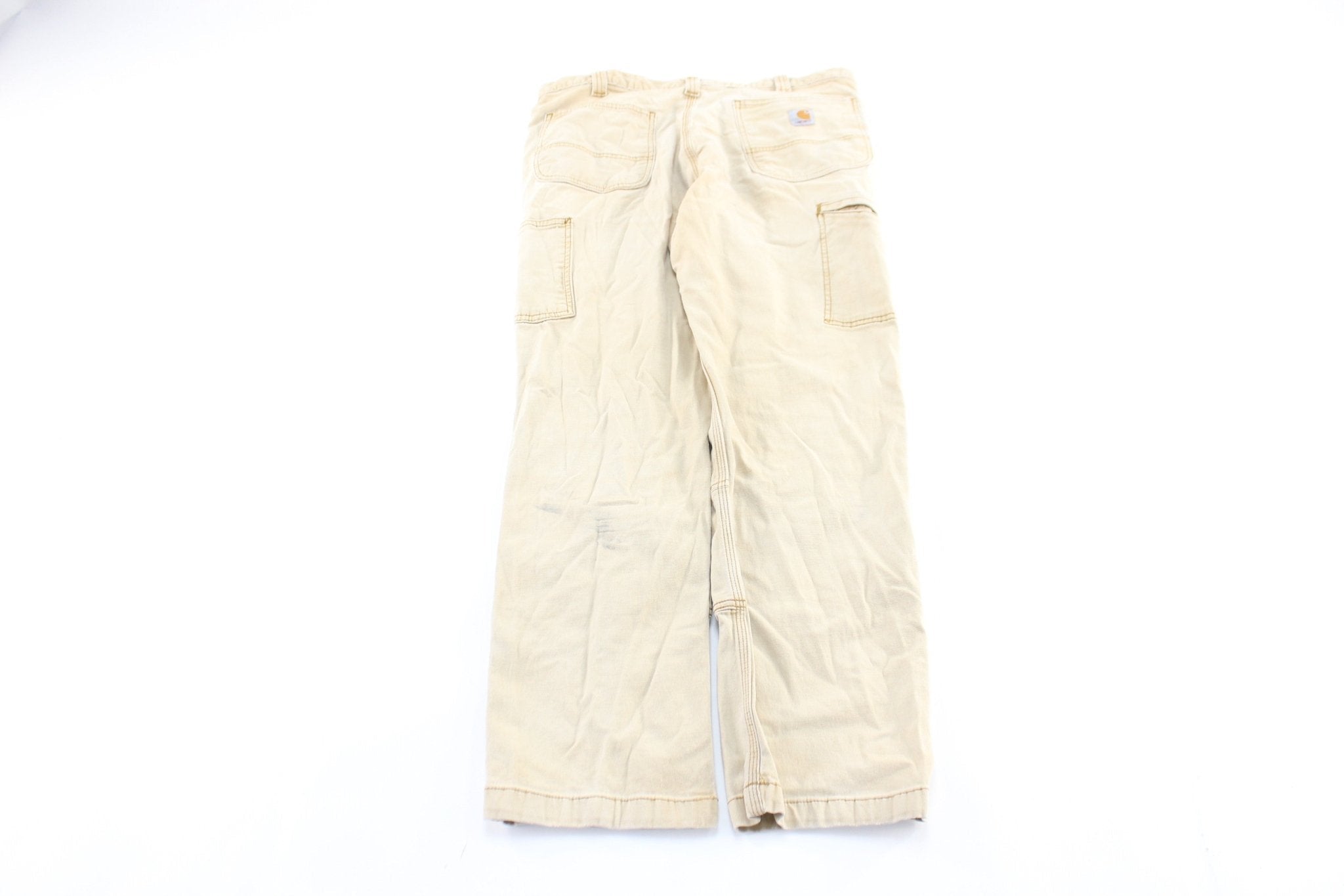 Carhartt Logo Patch Light Tan Relaxed Fit Pants - Pants/Shorts - Thrifted Threads