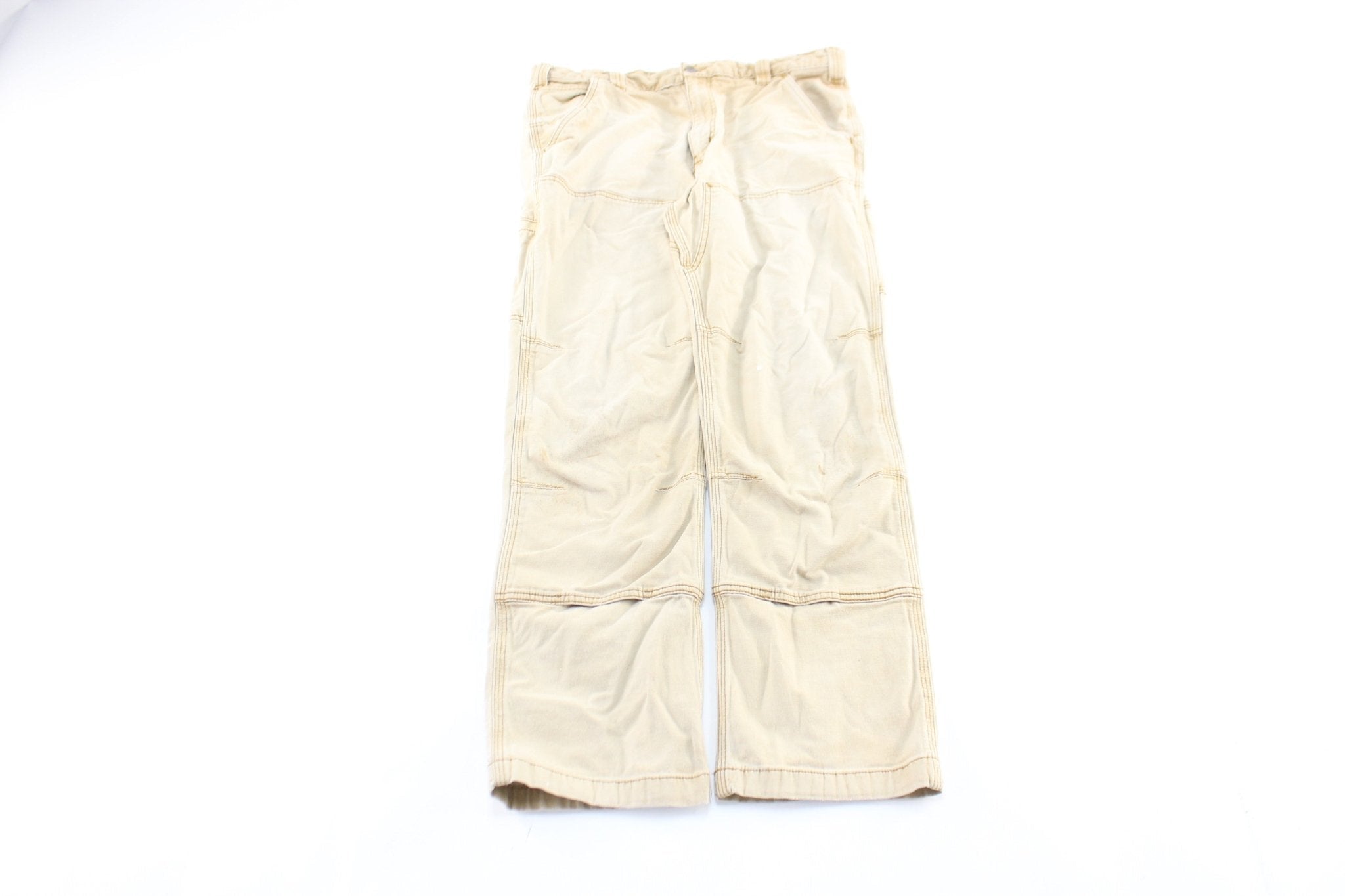 Carhartt Logo Patch Light Tan Relaxed Fit Pants - Pants/Shorts - Thrifted Threads