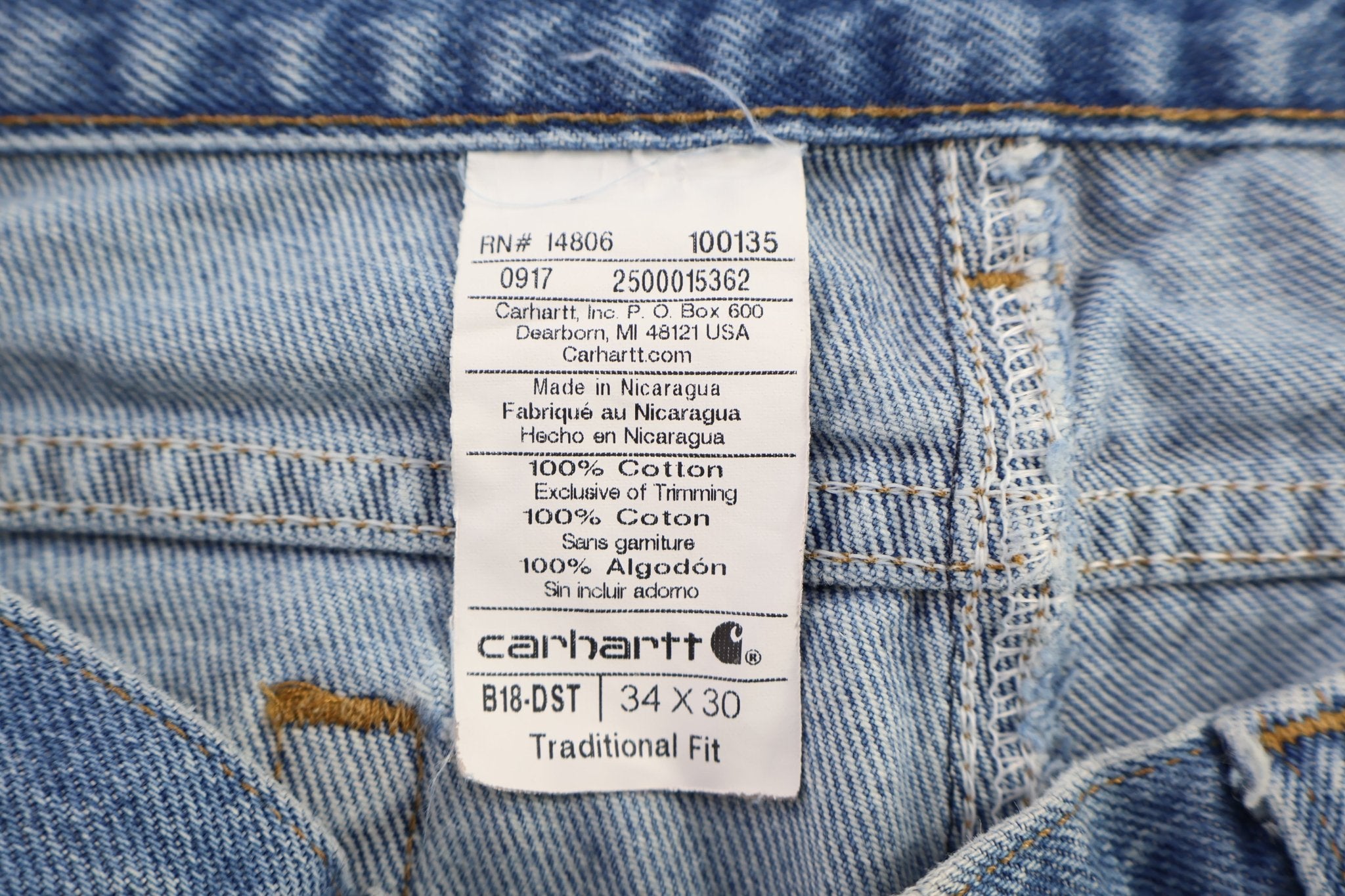 Carhartt Logo Patch Light Wash Denim Jeans - Pants - Thrifted Threads