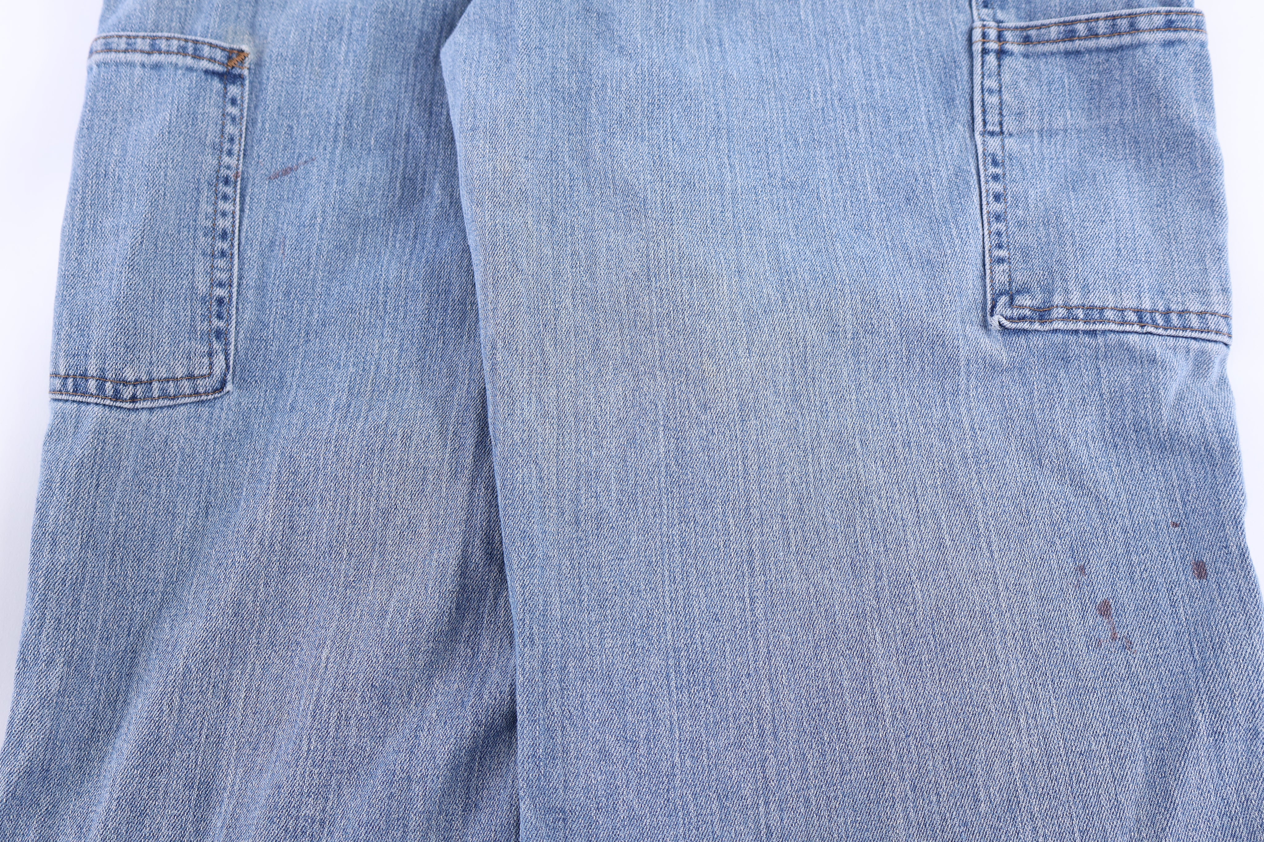 Carhartt Logo Patch Light Wash Denim Overalls - Overalls - Thrifted Threads