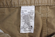 Carhartt Logo Patch Loose Original Fit Dark Khaki Pants - ThriftedThreads.com