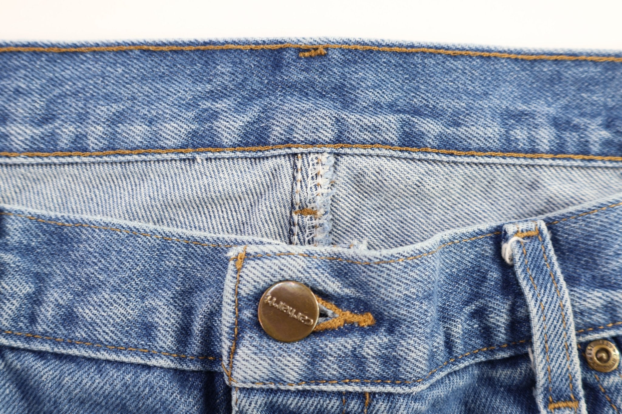 Carhartt Logo Patch Medium Wash Denim Jeans - Pants - Thrifted Threads